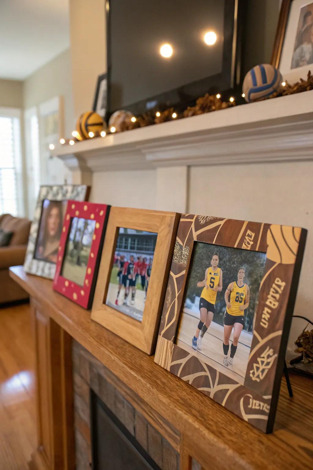 Capture memories with volleyball-themed picture frames.