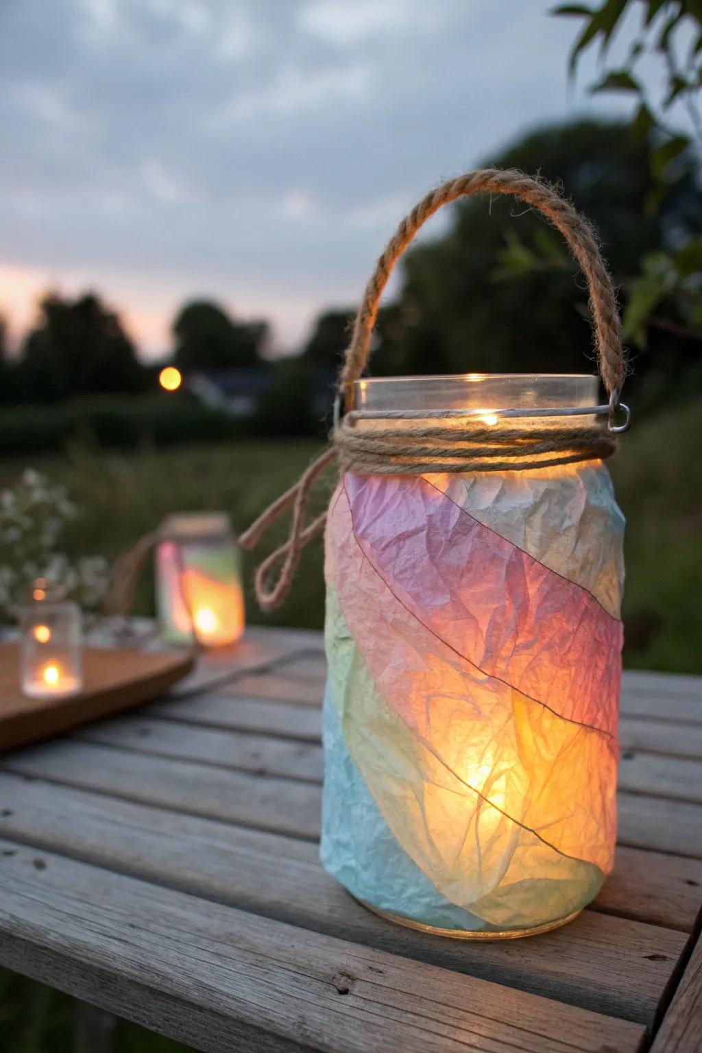 Add a splash of color to your evenings with DIY tissue paper lanterns – where simplicity meets playful elegance.