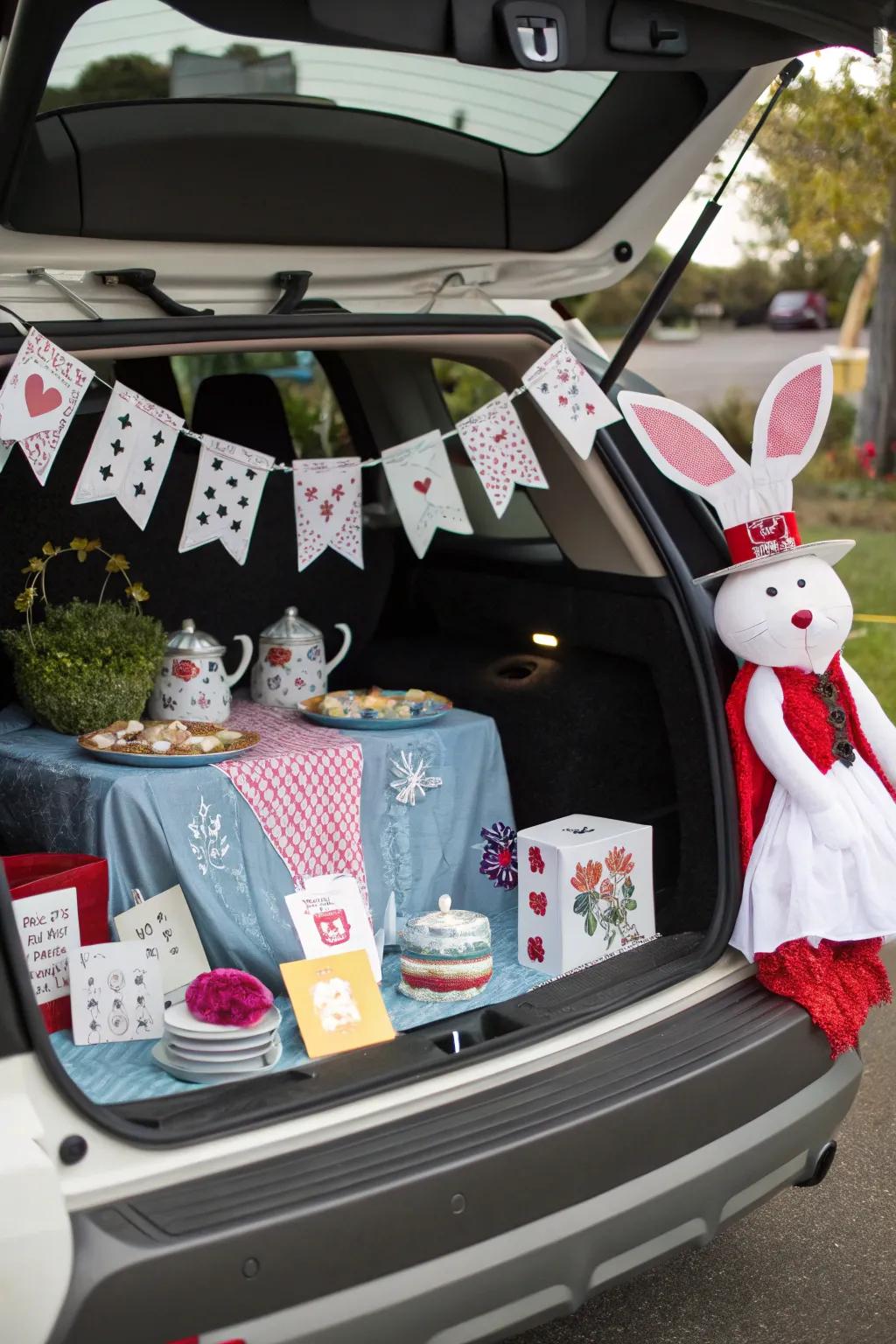 Enter a world of whimsy with an Alice in Wonderland trunk.