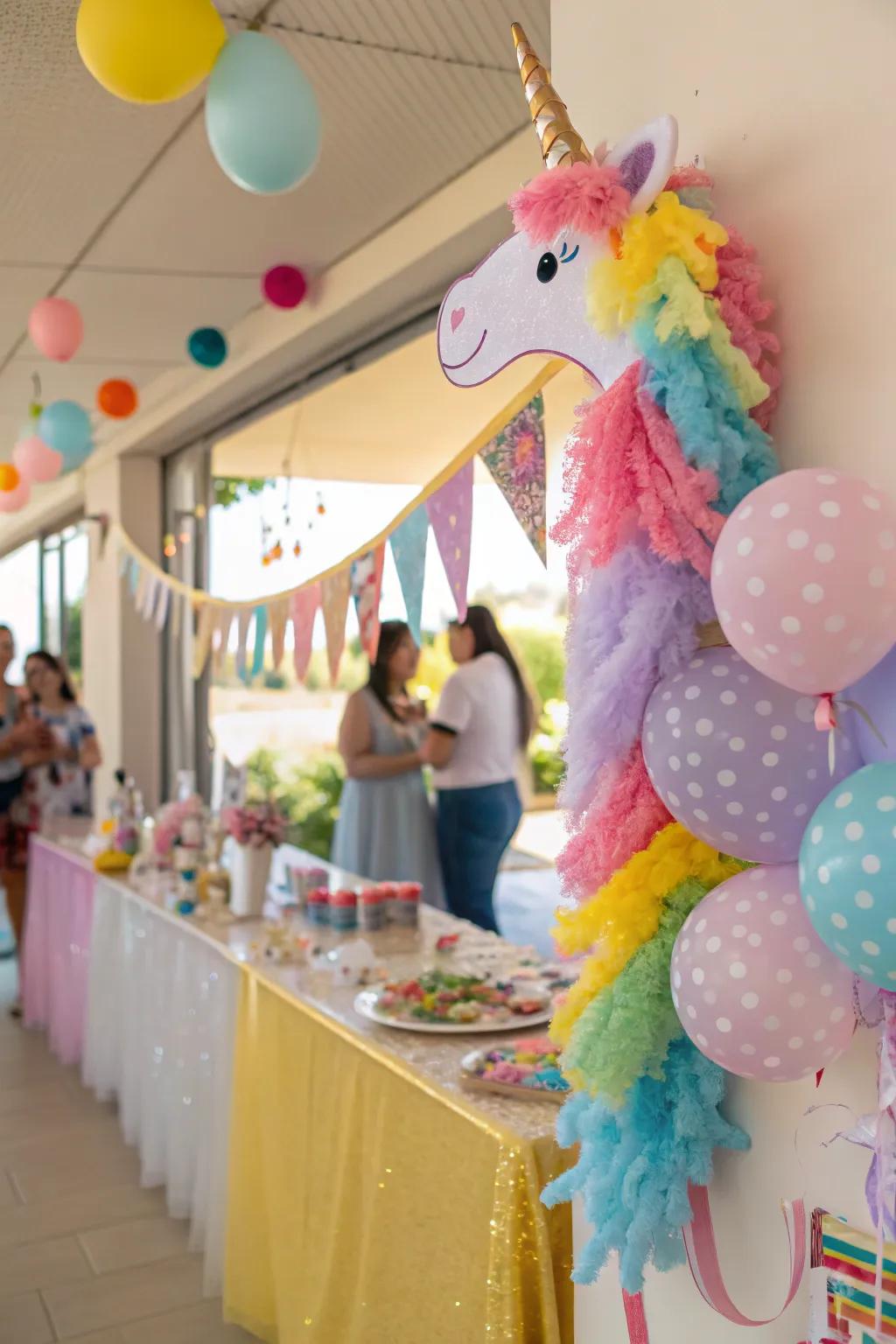 Celebrate with a whimsical unicorn garland.