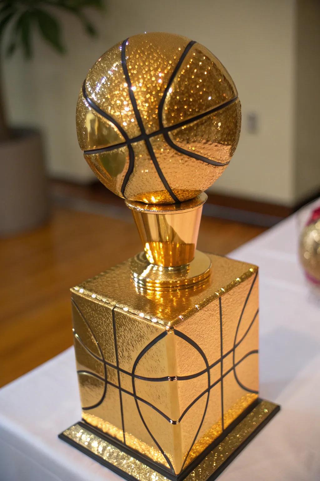 Celebrate Valentine's Day like a champion with this stunning basketball trophy box!