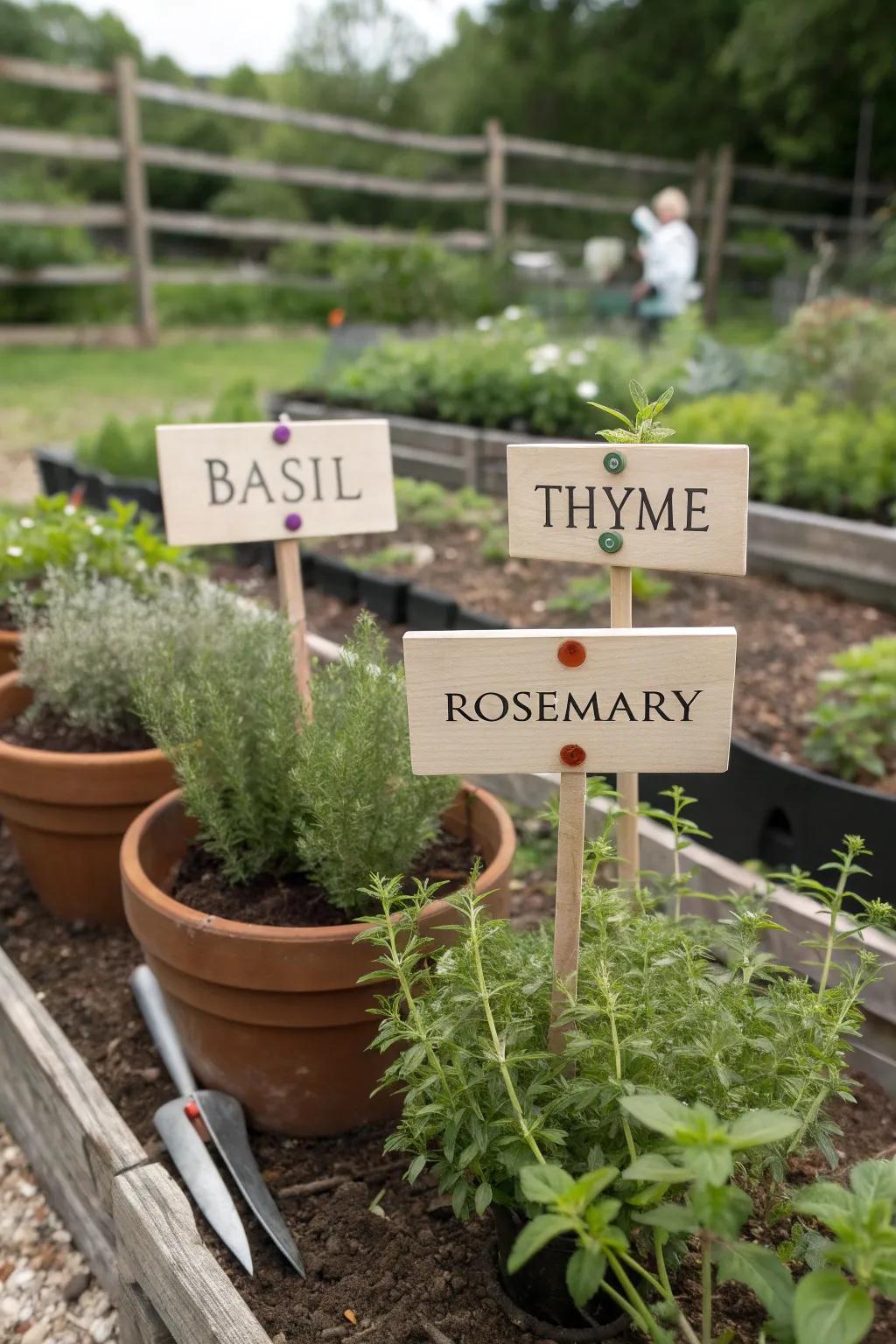 Charming clay herb labels that add personality to your garden.