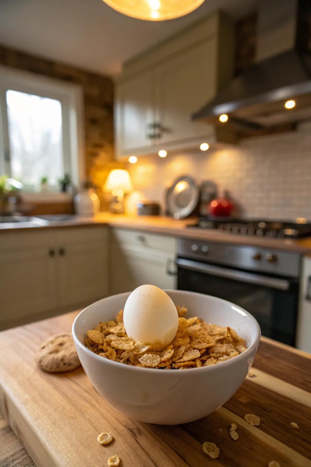 Cereal padding for a crunchy protection