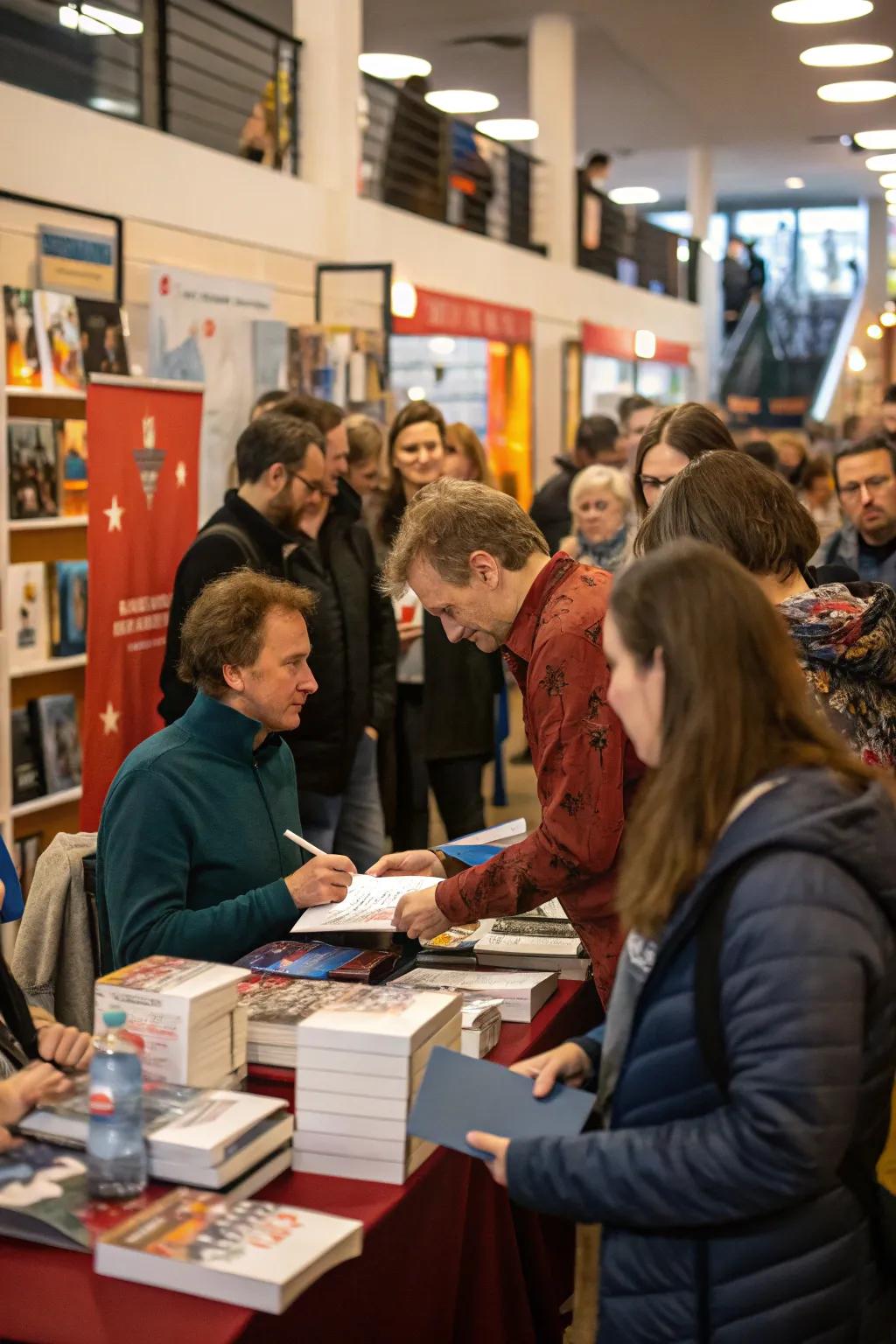 Create memorable interactions with book signings or meet-and-greets.