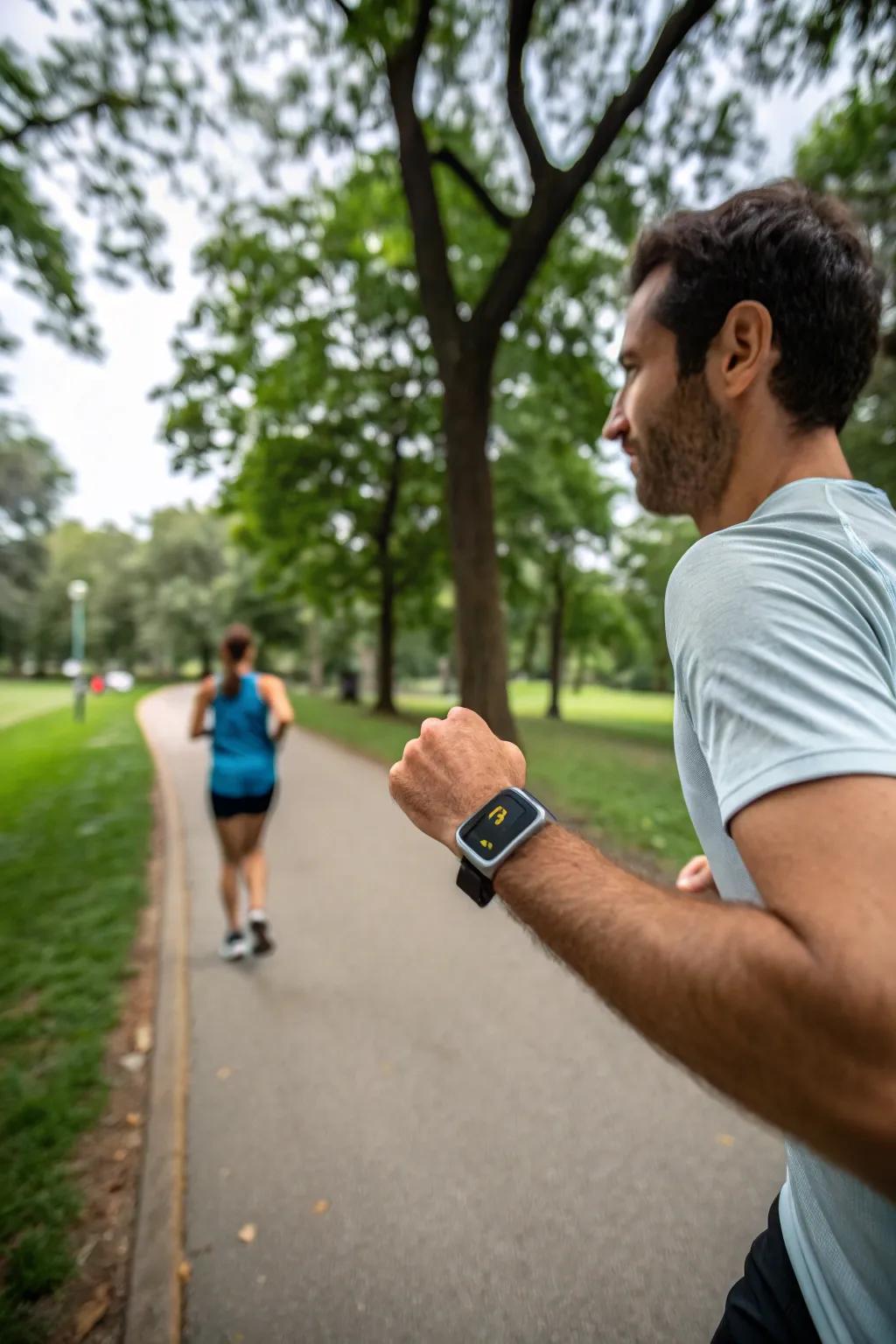 A sleek fitness tracker for staying active and healthy.