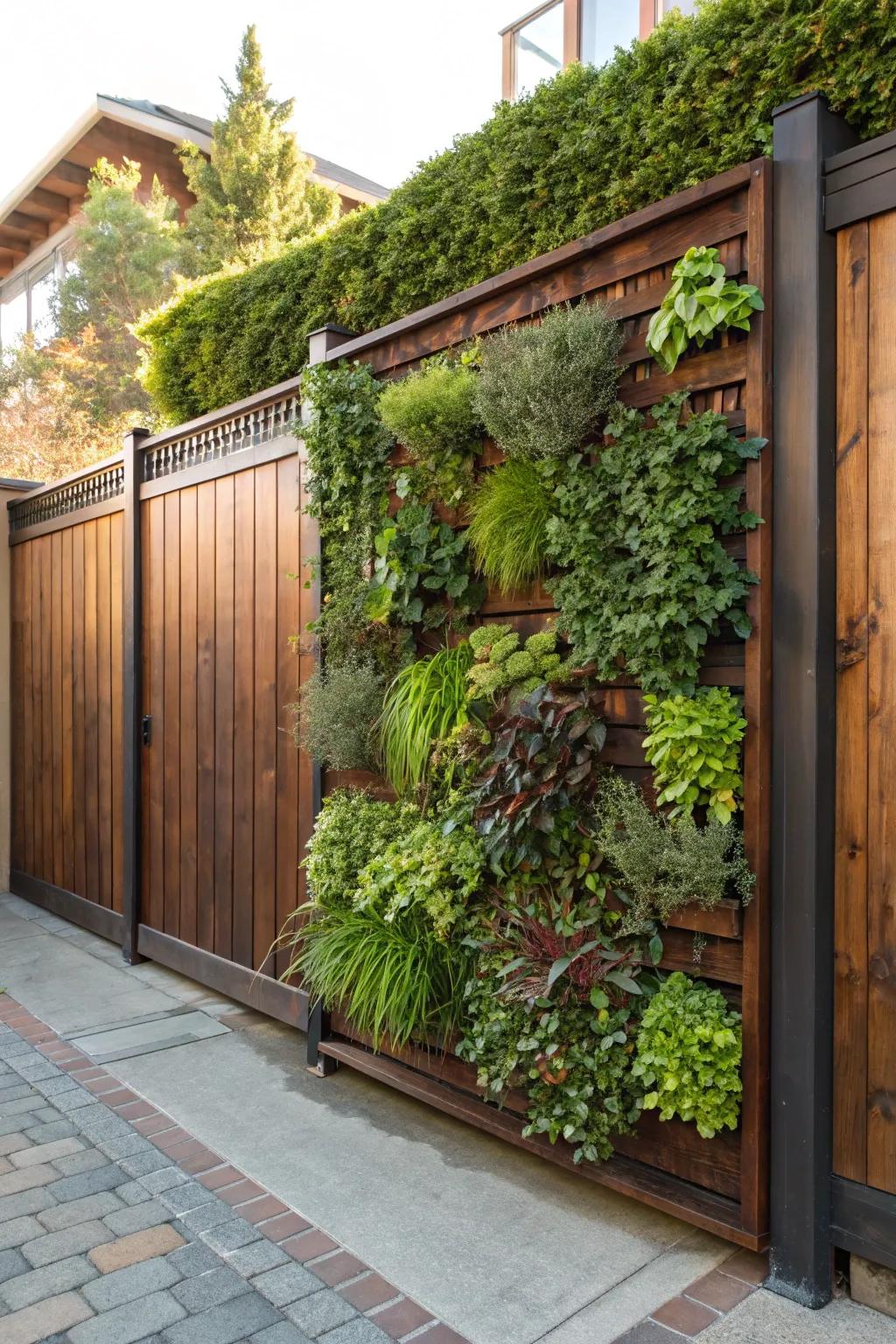 Transform your fence into a lush vertical garden masterpiece. #Craftsmanship #GreenLiving