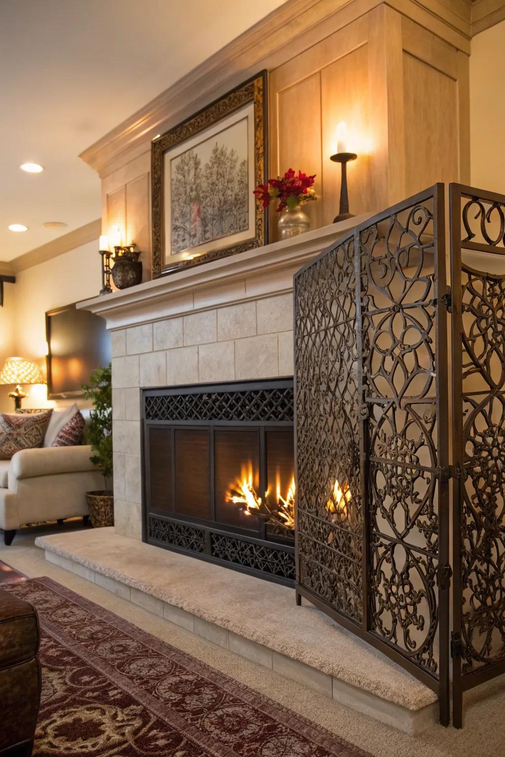 A decorative screen transforms your fireplace into a stylish feature.