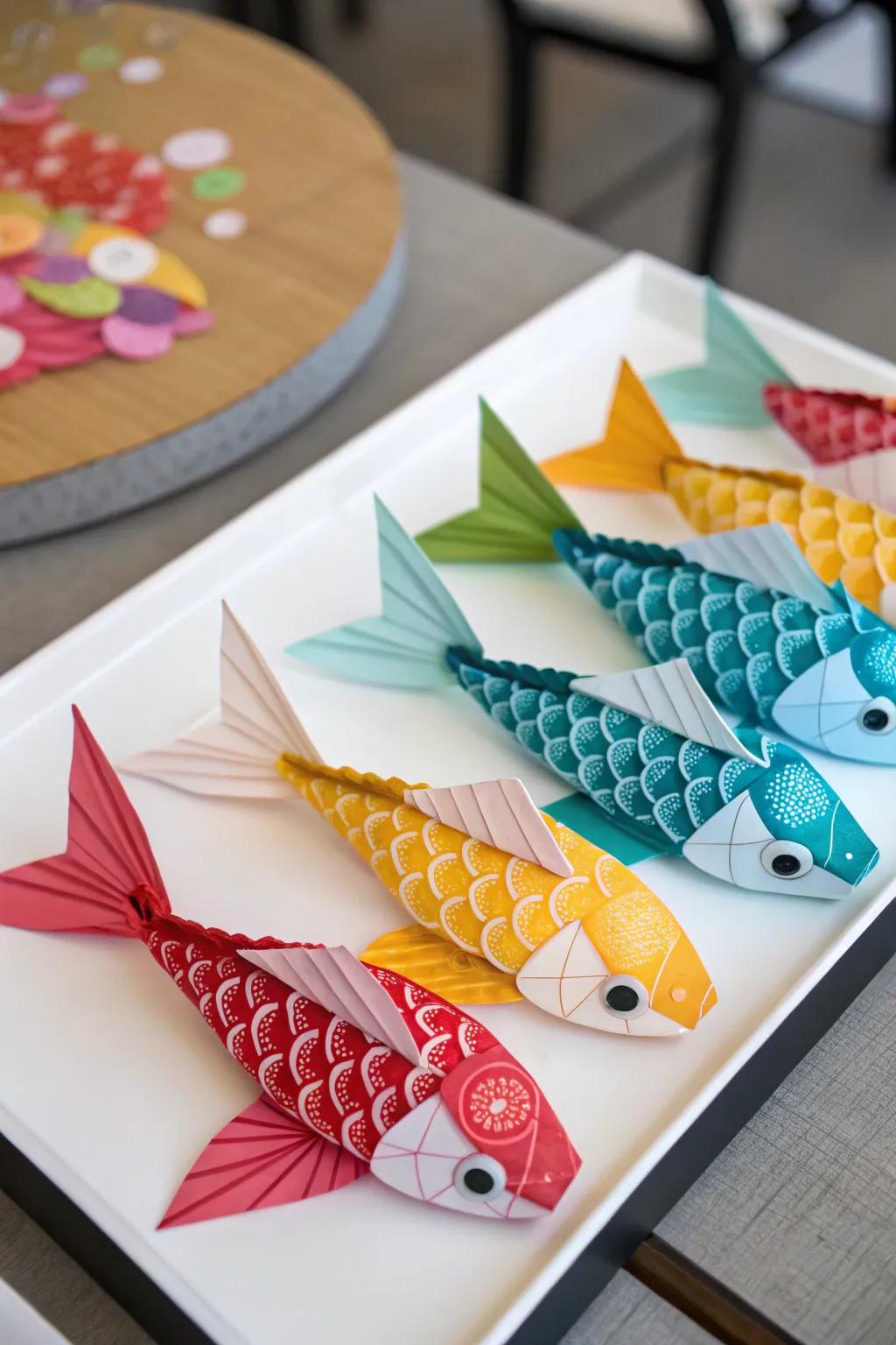 Bring elegance to your space with delicate origami fish.