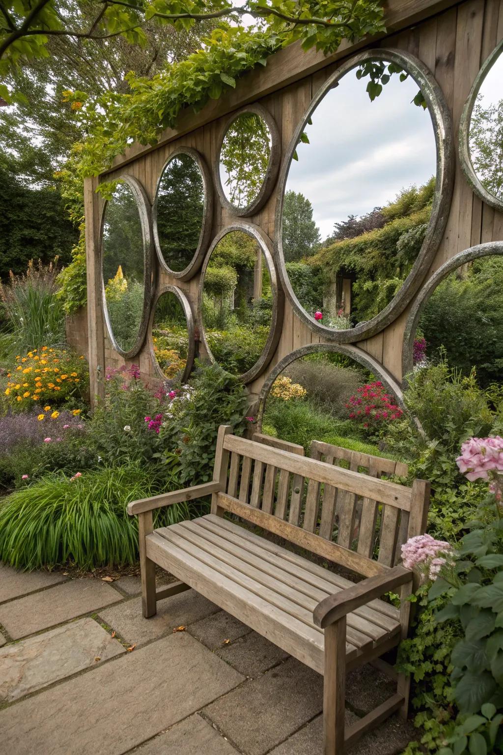 Mirrors expand your garden space and reflect its beauty.