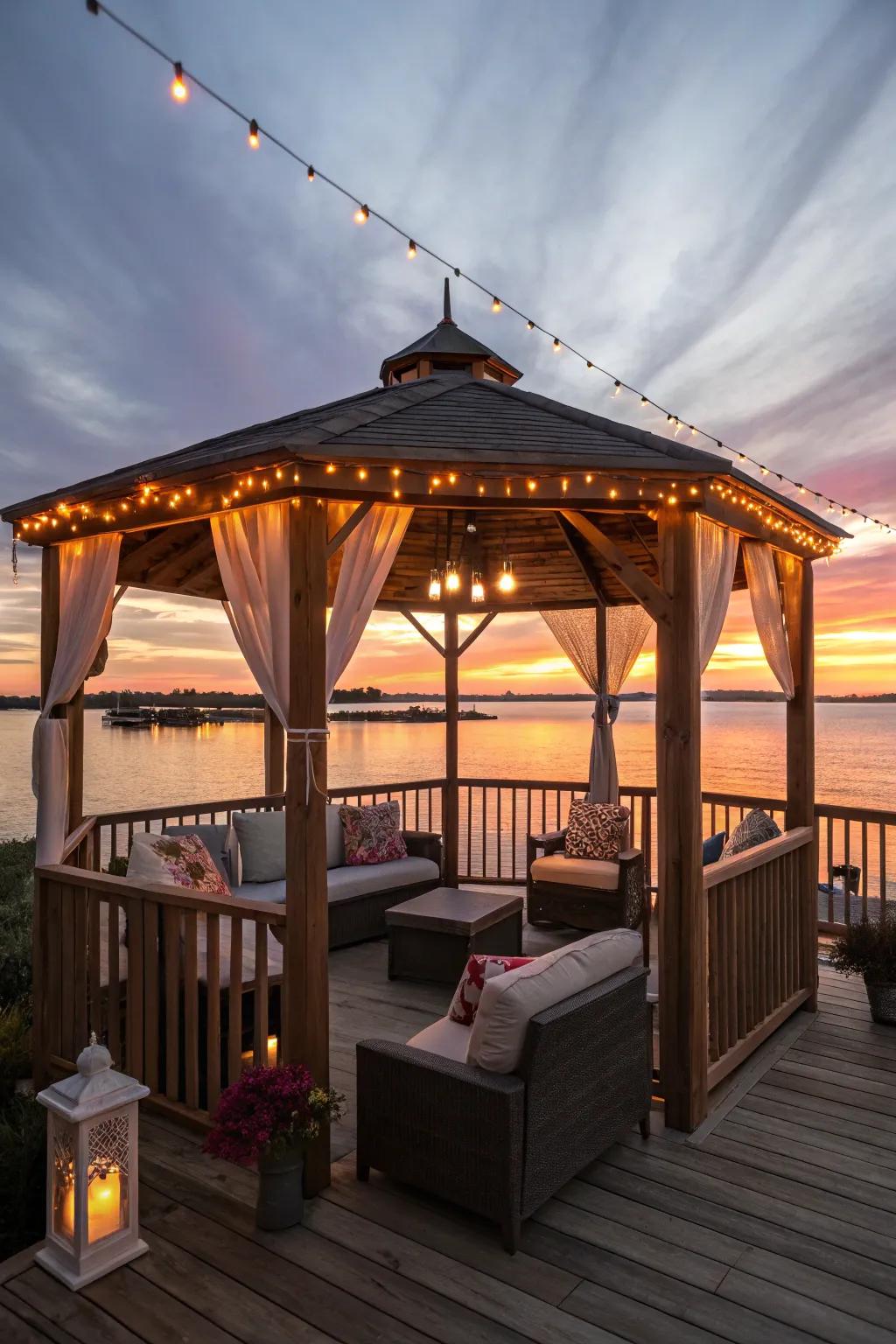 Capture breathtaking sunsets with a well-placed gazebo.