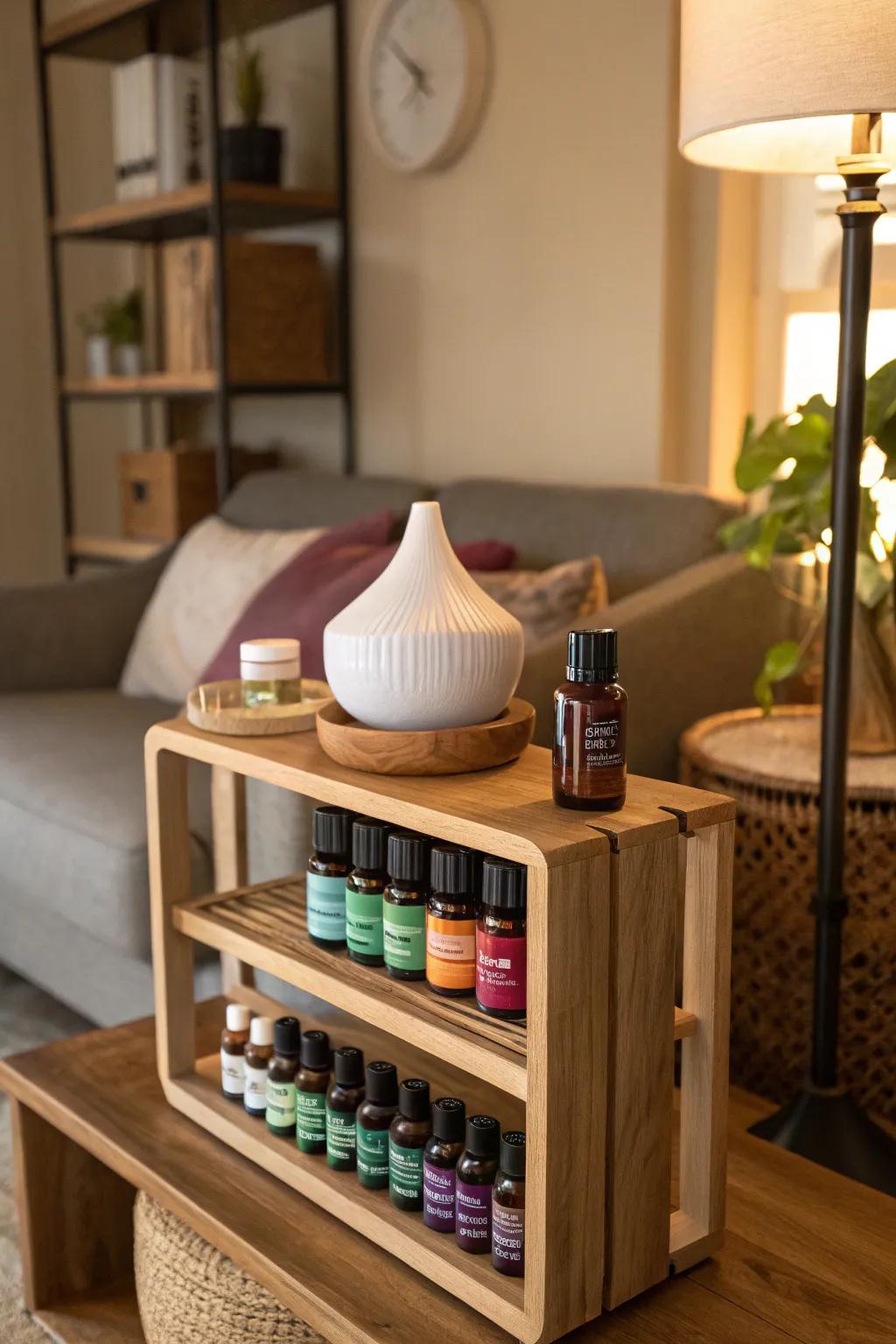 Aromatherapy creates a calming atmosphere.