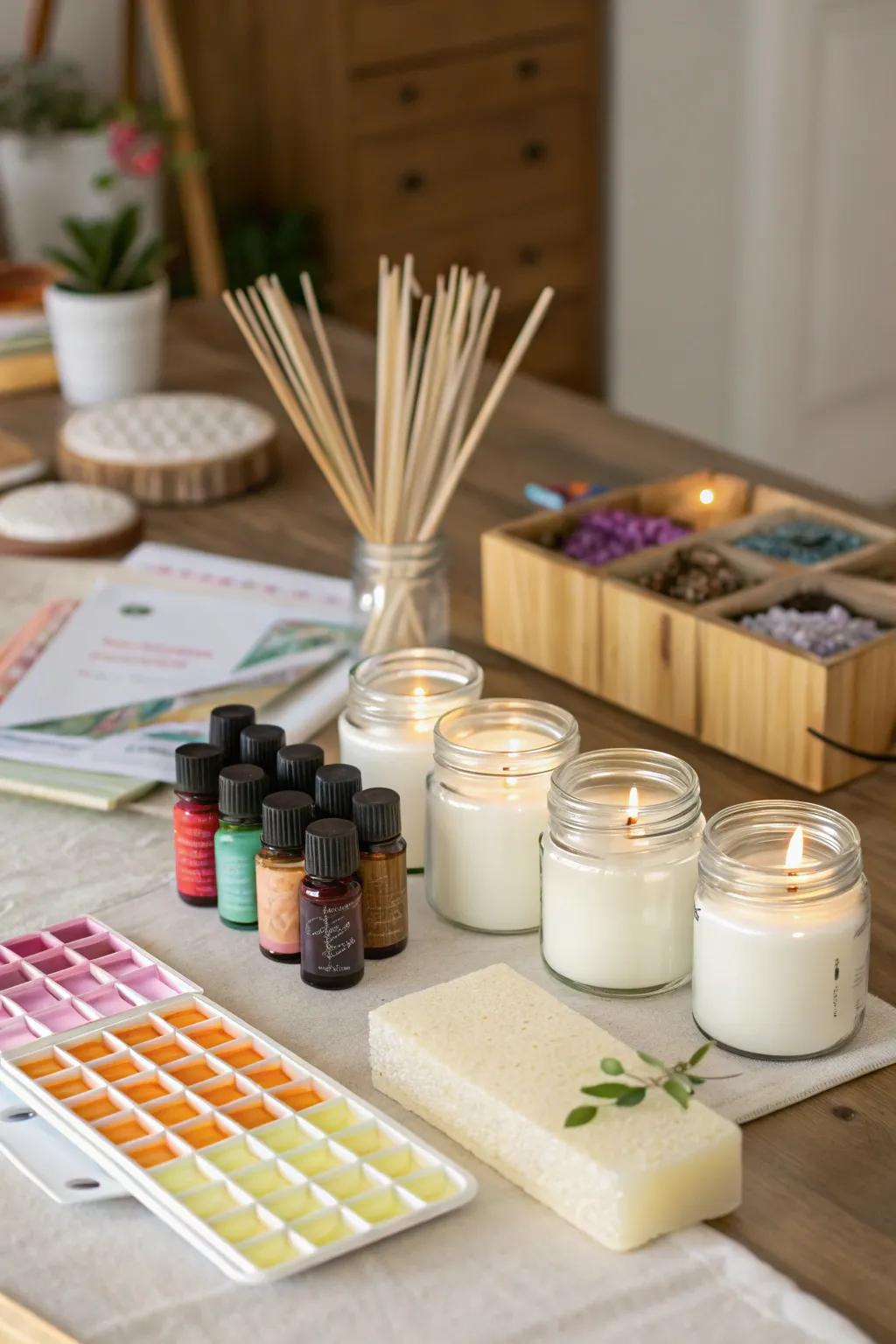 A creative candle-making kit for crafting unique scents.