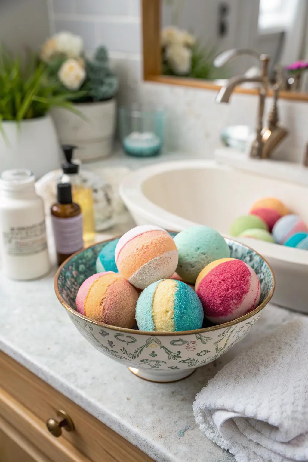 DIY bath bombs that offer a relaxing and fragrant bath experience.