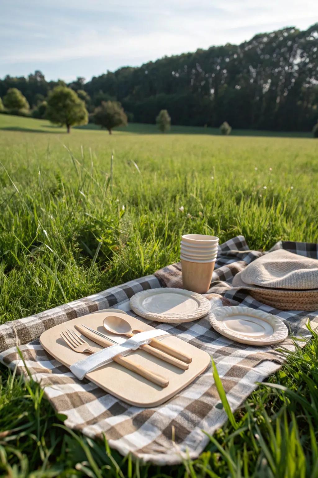 Embrace nature with an eco-friendly picnic set.