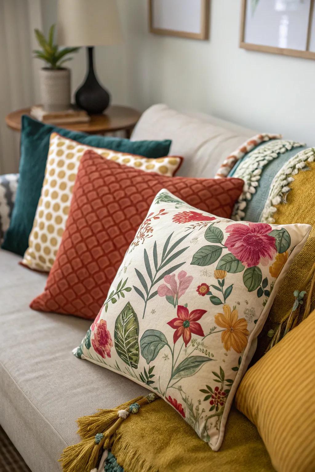 Refresh decor with decorative throw pillows.