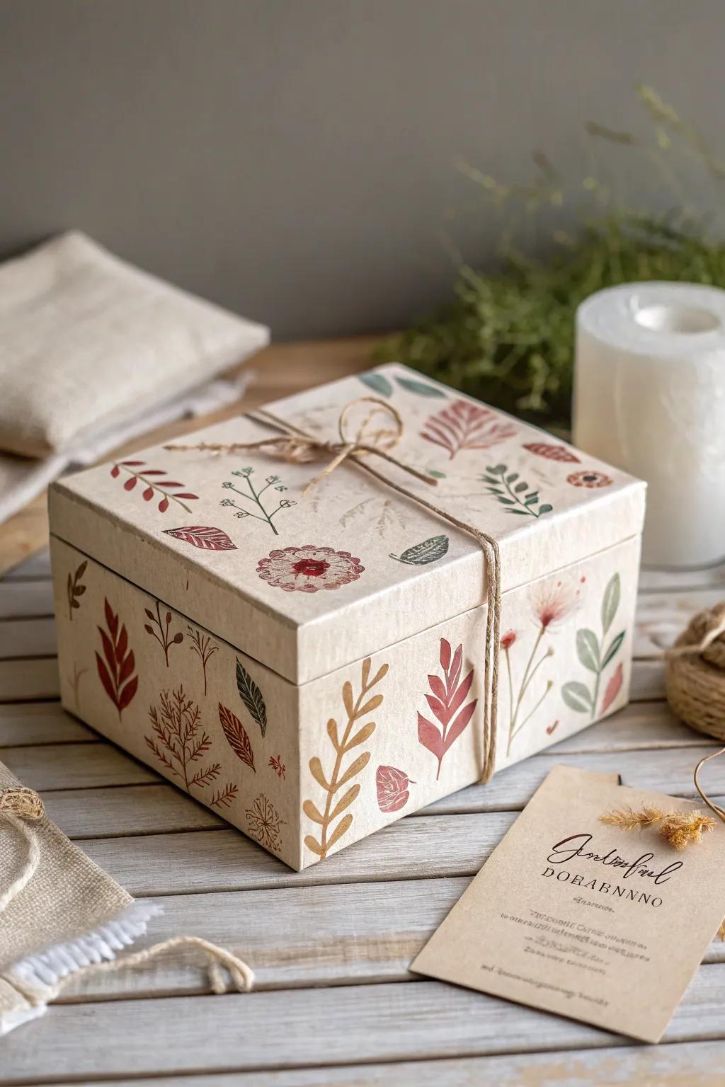 Celebrate gratitude sustainably with a handcrafted, eco-friendly box that honors simplicity and natural beauty.
