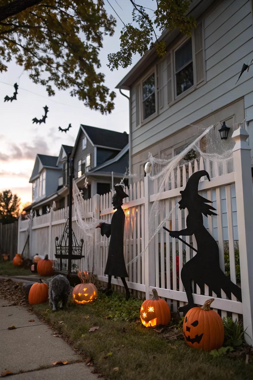 Silhouettes create a haunting scene on your fence.