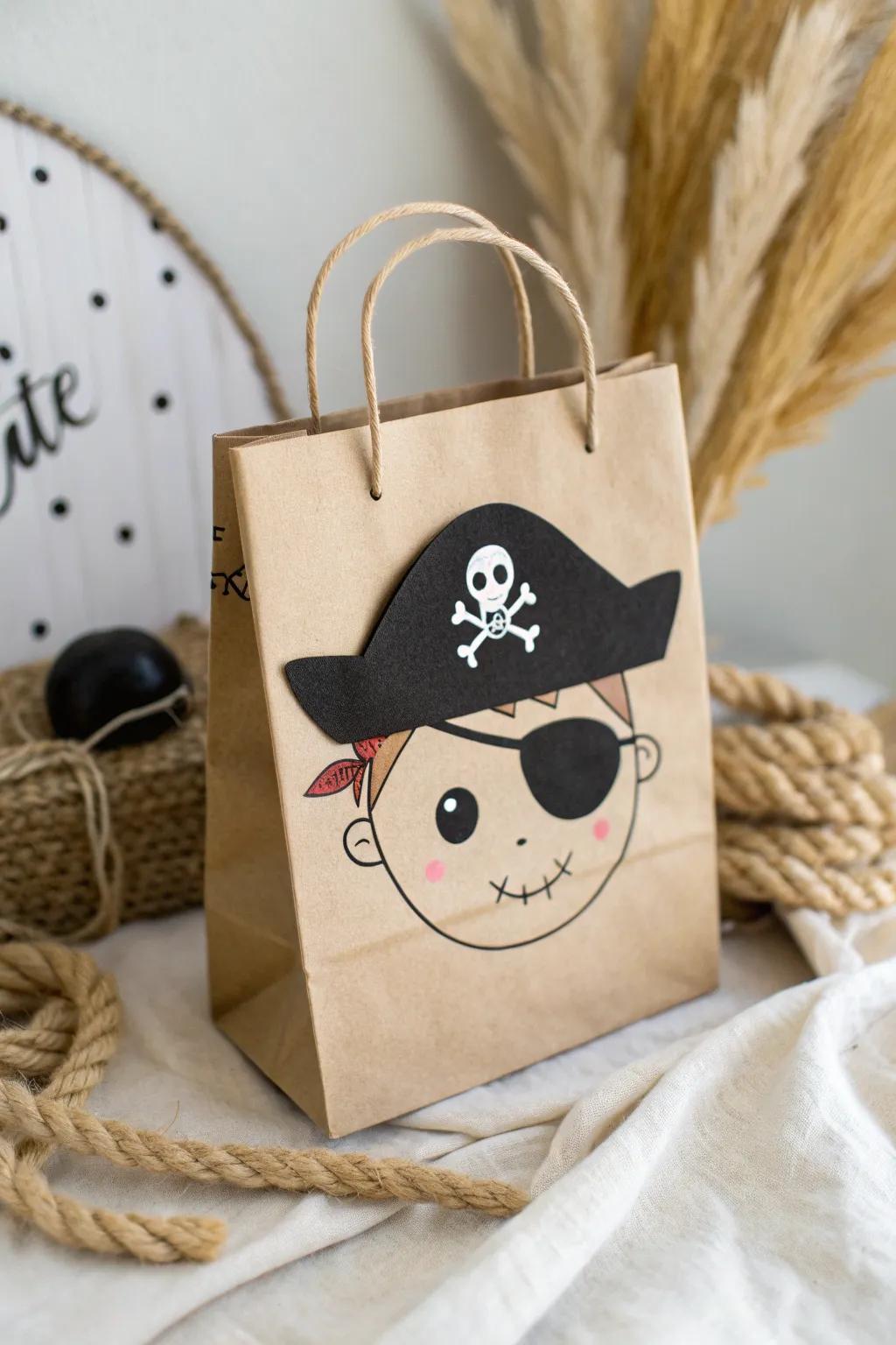 Set sail on a creative adventure this Halloween with a chic, minimalist pirate paper bag craft!