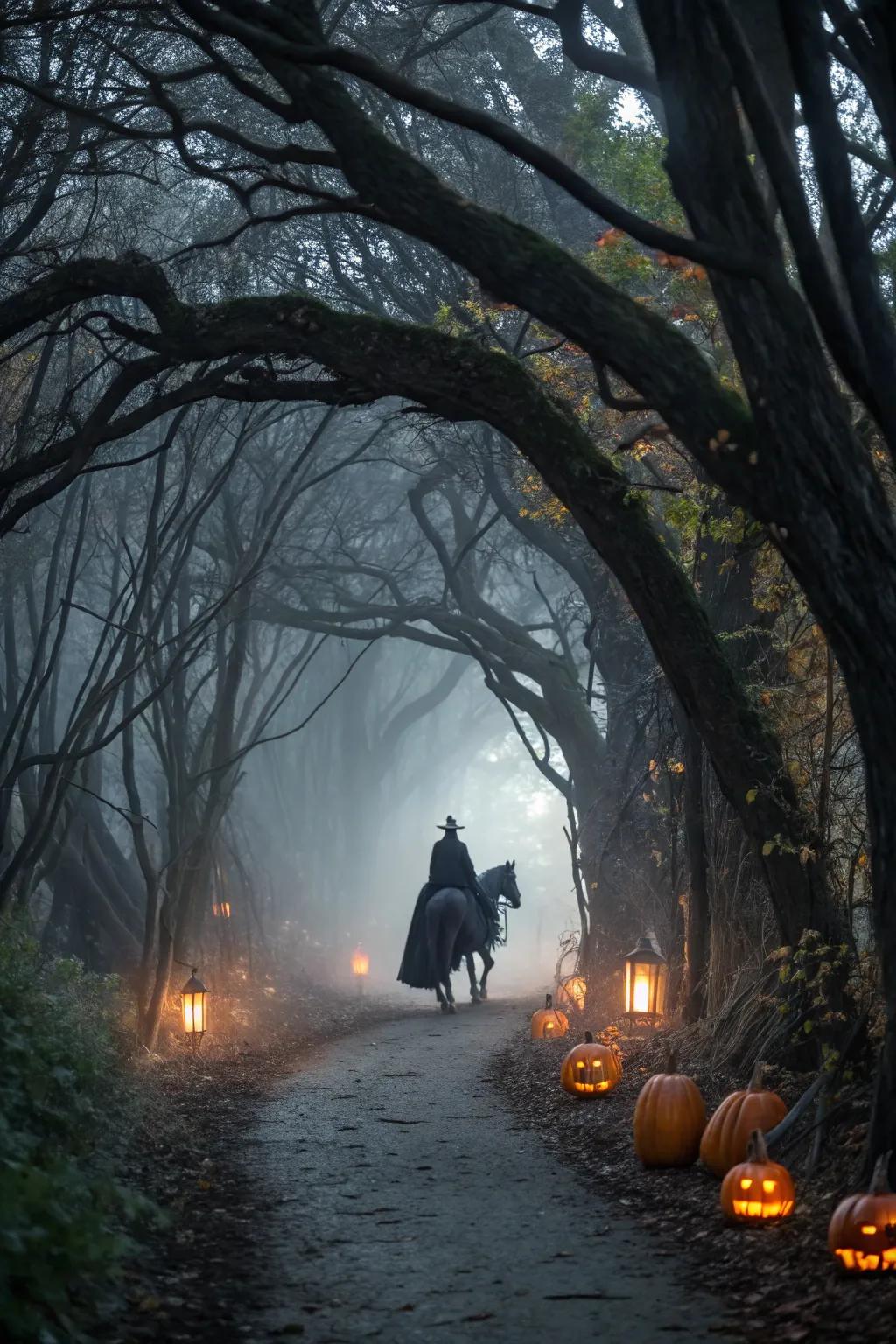 A Sleepy Hollow theme brings a classic Halloween tale to life.