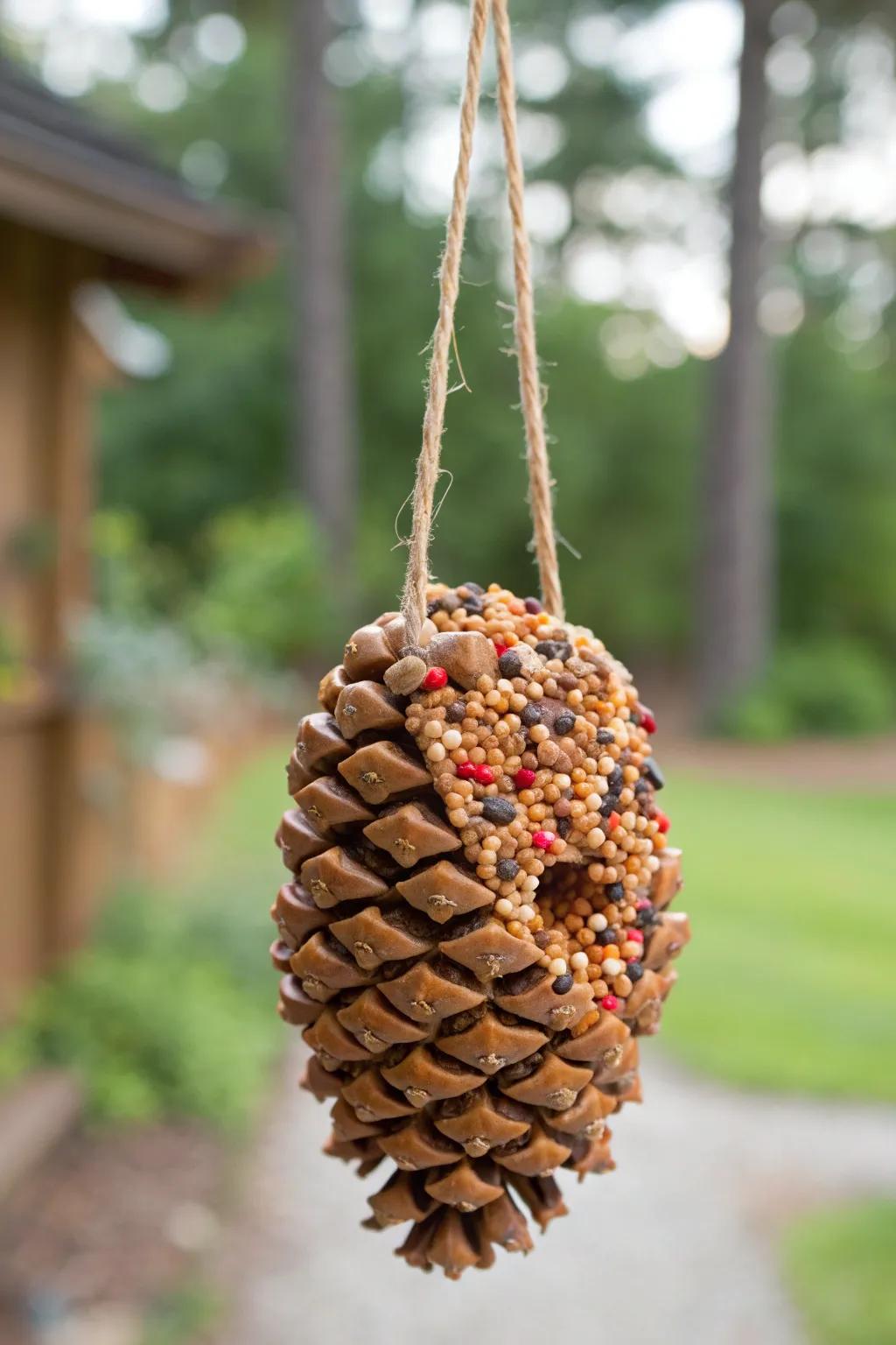 Nature's Delight: A Simple DIY Bird Feeder That Invites Feathered Friends to Your Garden.