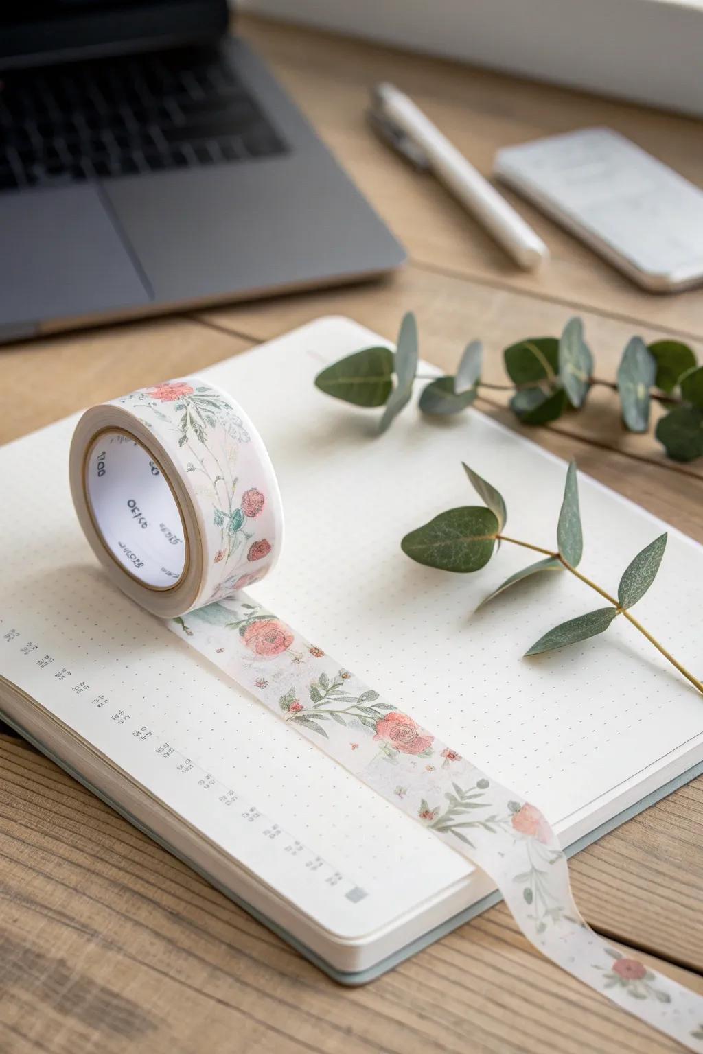 Elevate your planner game with delicate washi tape patterns that reflect your unique style.