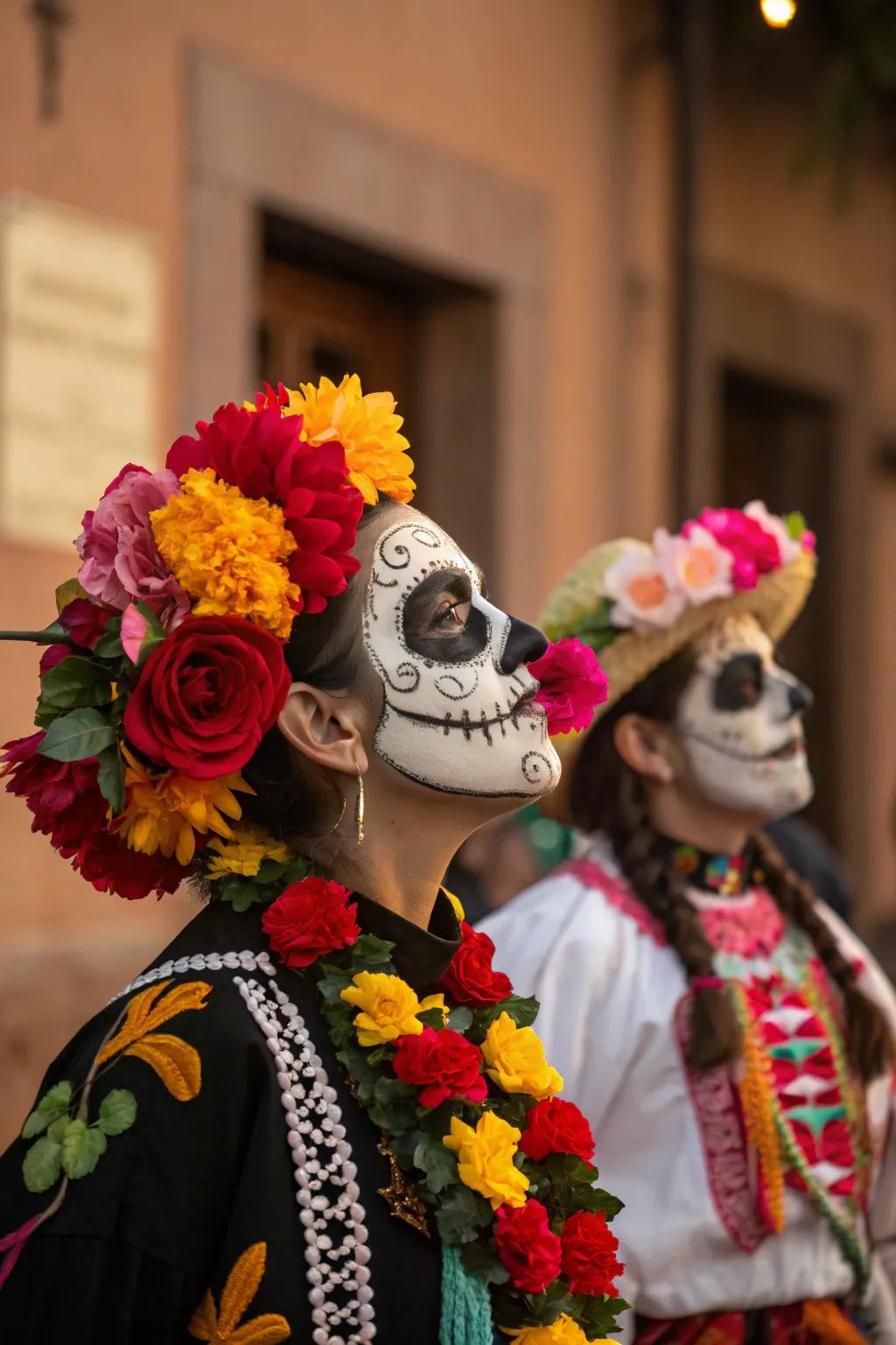 Colorful traditional costumes adding vibrance to the celebration.