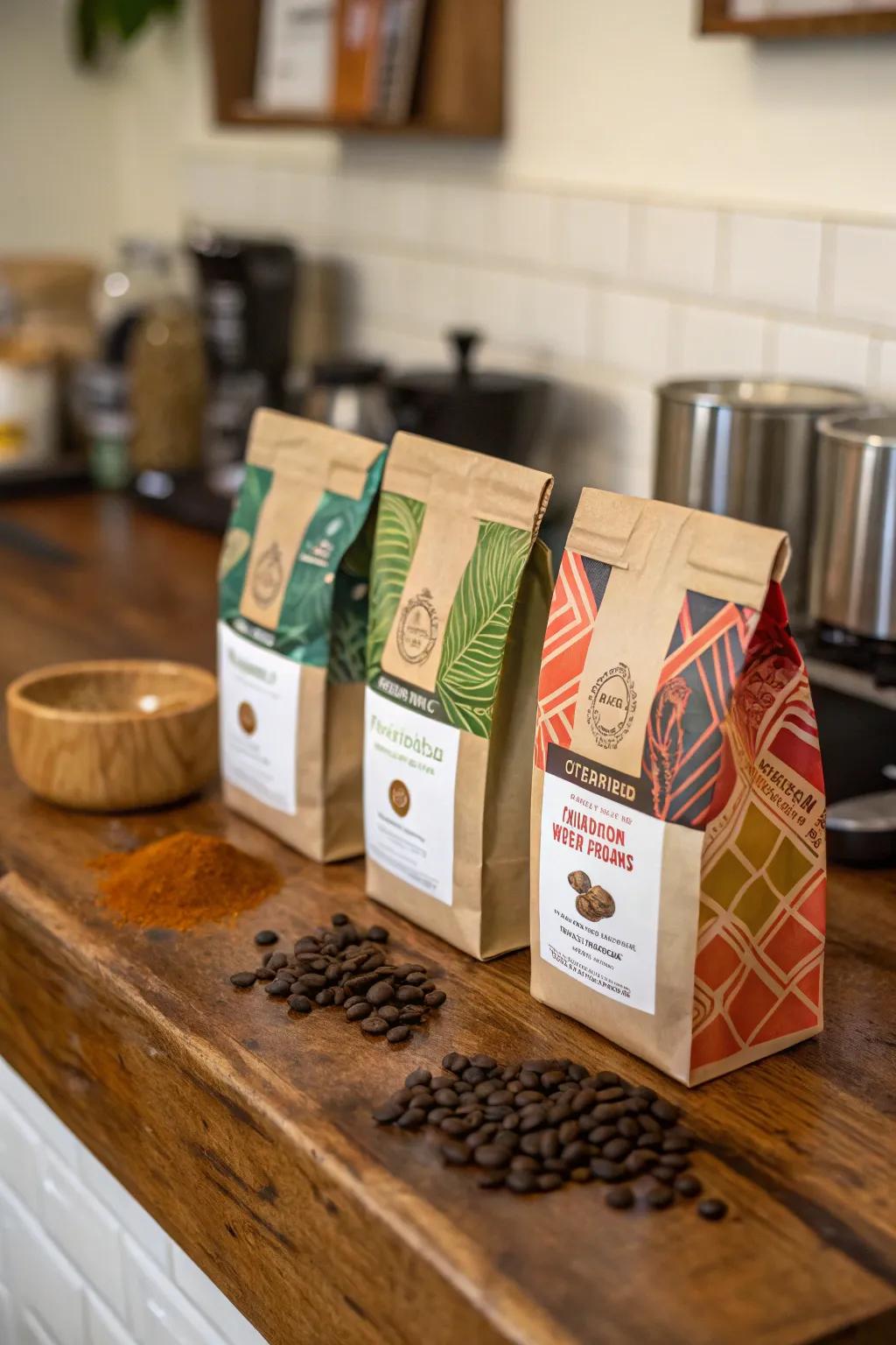 A gourmet coffee sampler to explore and enjoy new flavors.