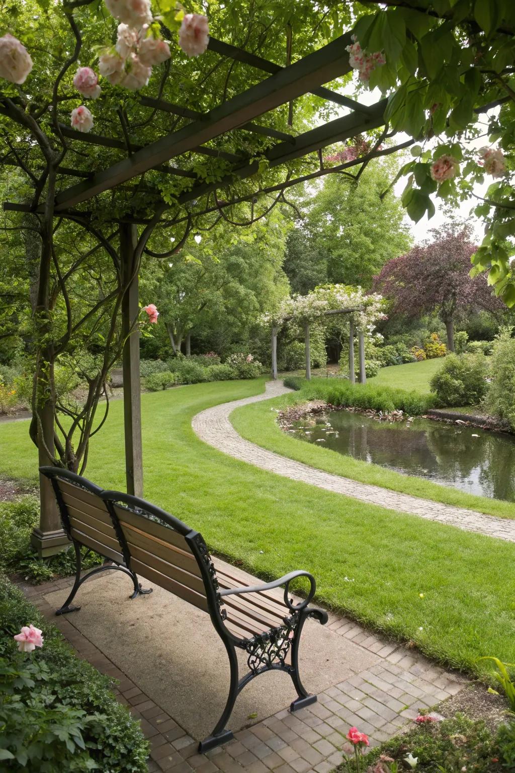 A garden bench that combines durability with natural beauty.