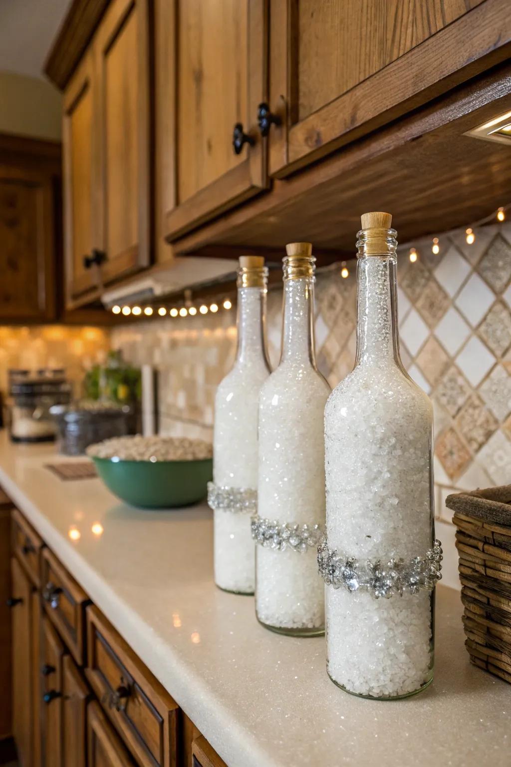 Old wine bottles offer a unique way to store Epsom salt