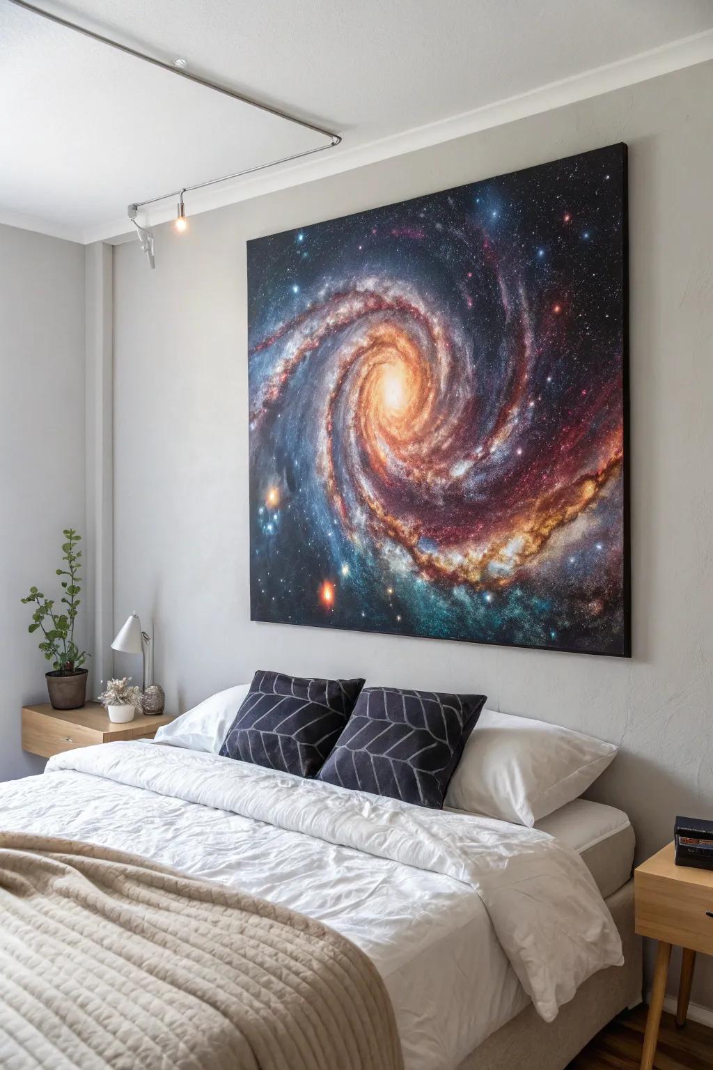 A tangled galaxy painting that evokes mystery and wonder.