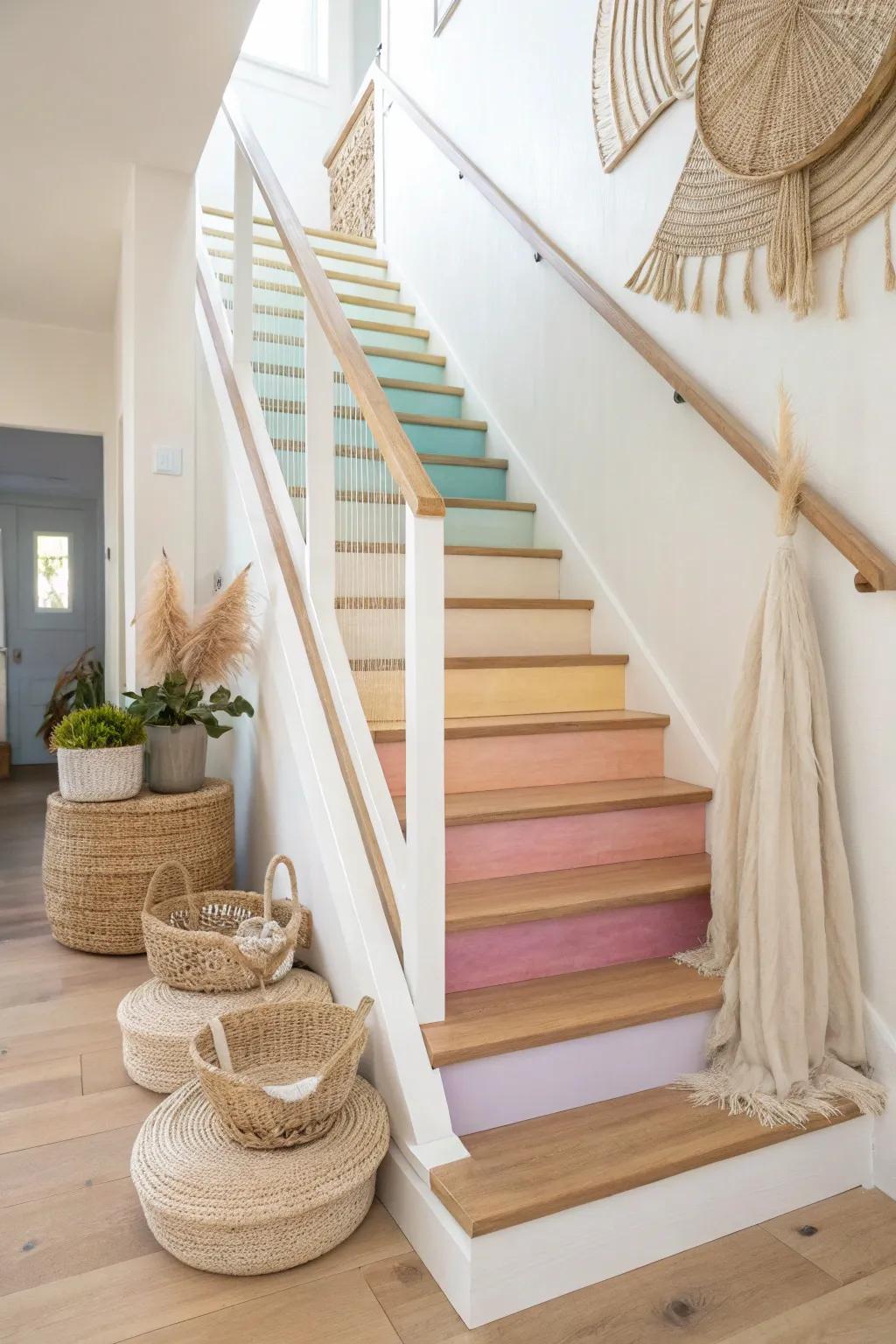 Transform your staircase with a touch of ombre elegance. Let colors brighten your steps!