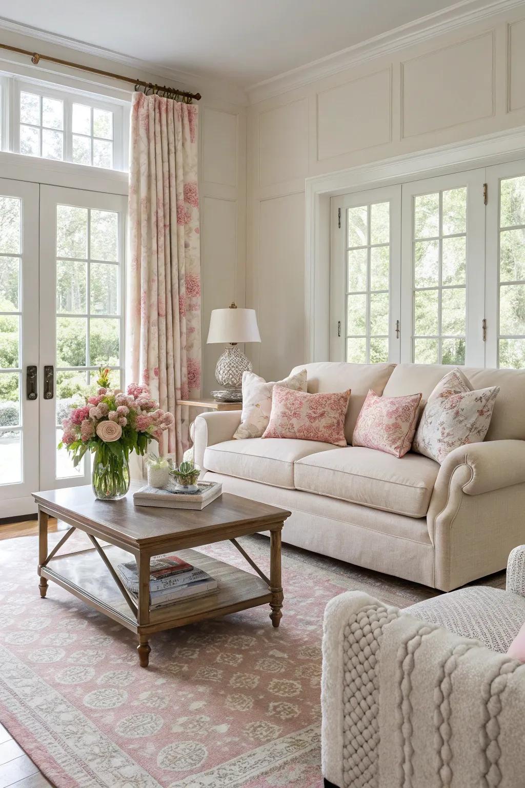 A living room that exudes harmony with a carefully curated color palette.