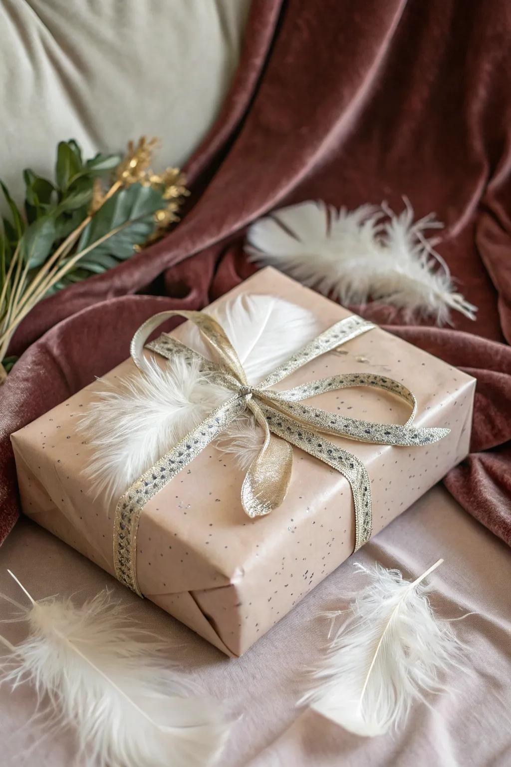 Feathers add a soft and luxurious touch to any gift.