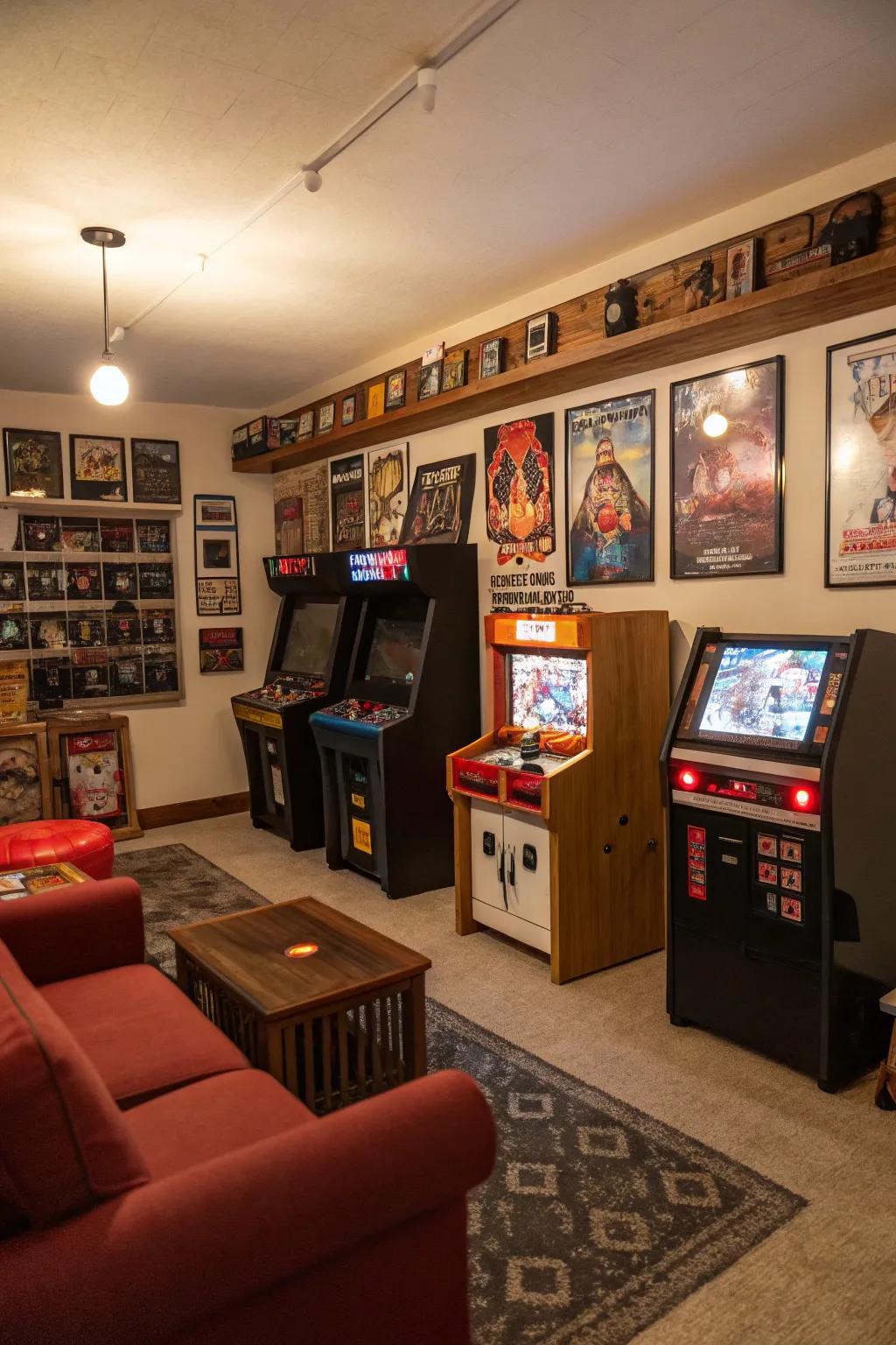 Revisit the golden age of gaming with a retro-themed corner.