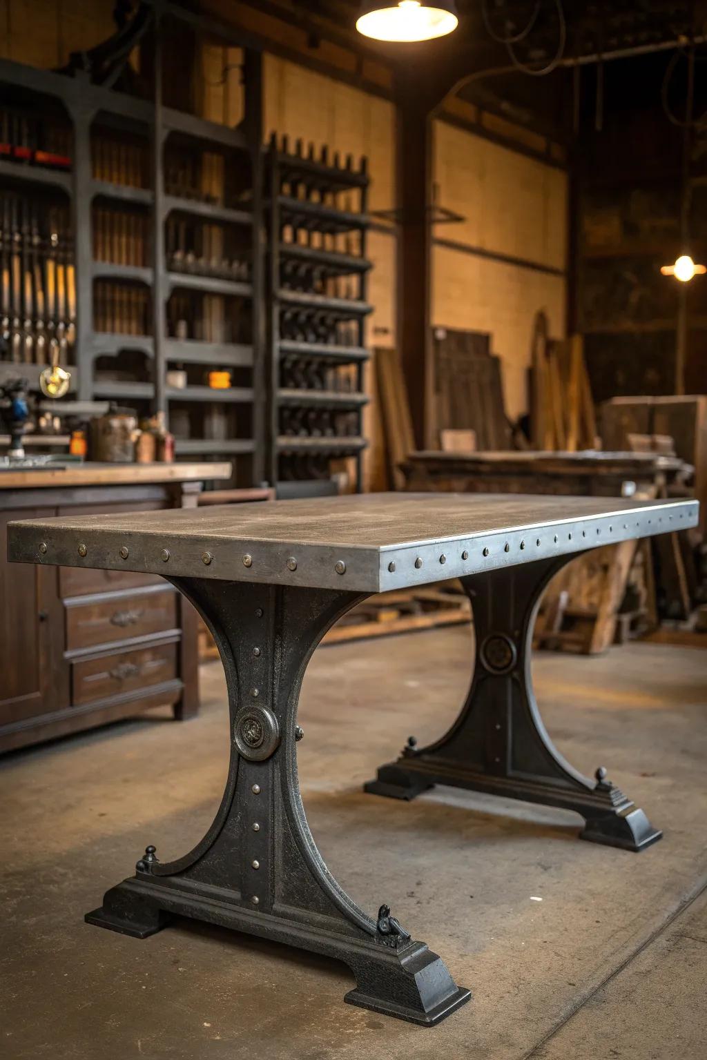 Elevate your workshop with an acorn-style cast iron table: the pinnacle of precision and craftsmanship.