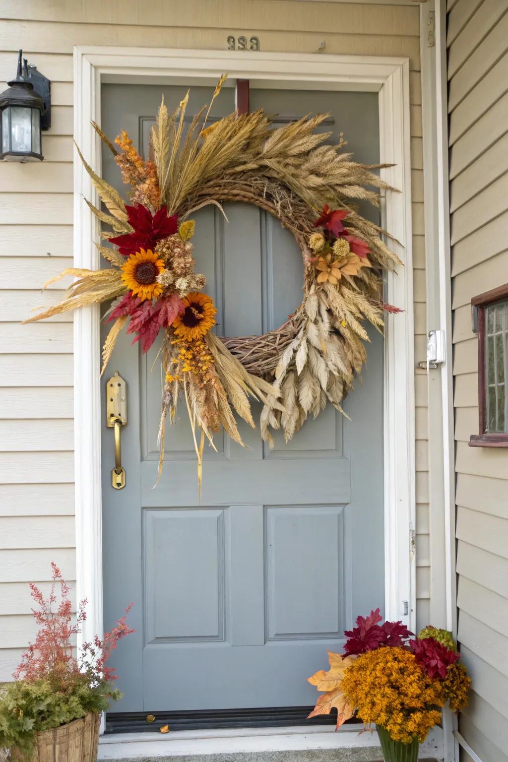 Set the tone for your home with a seasonal door decoration that warmly welcomes guests.