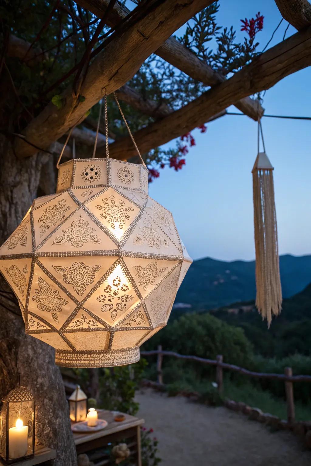 Illuminate your space with the art of craftsmanship: Handmade paper lanterns for a touch of rustic elegance.
