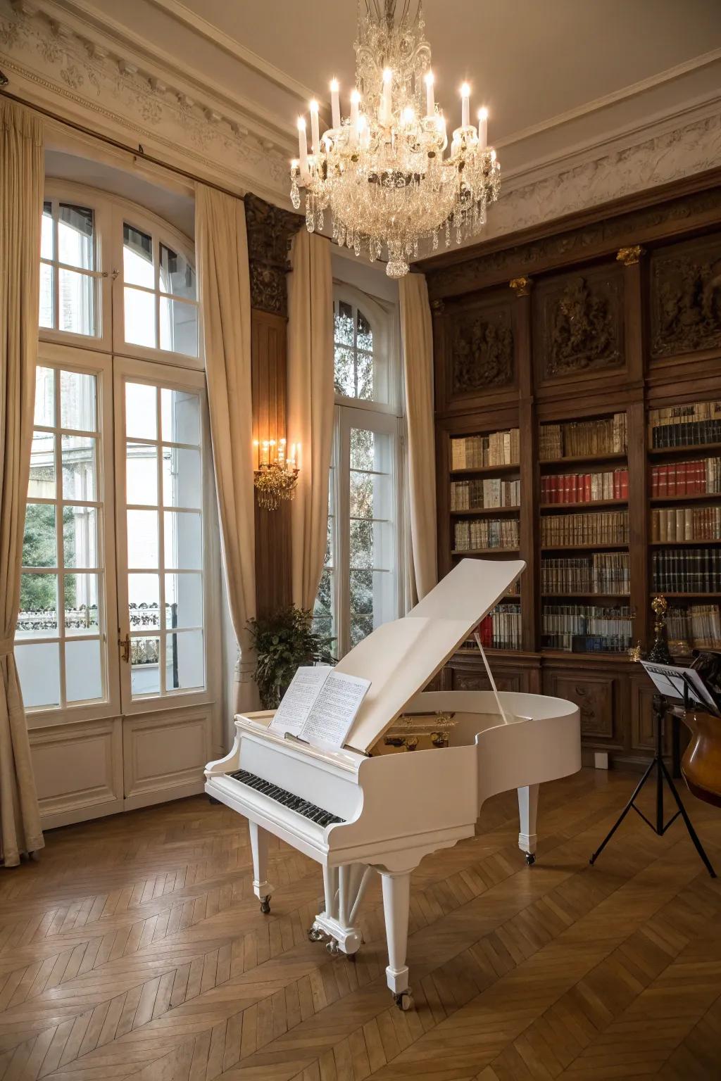 A piano transformed with a fresh white coat.