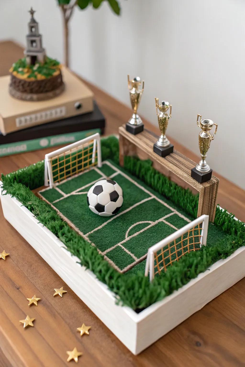 Score a goal with creativity! This soccer-themed shoebox float is a celebration of sportsmanship and artistry. ⚽🏆