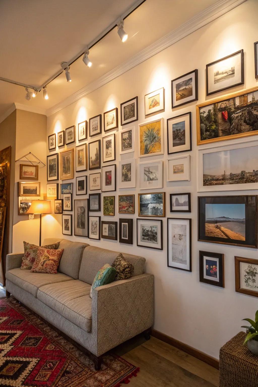 A personal gallery wall can showcase your work and inspire creativity.