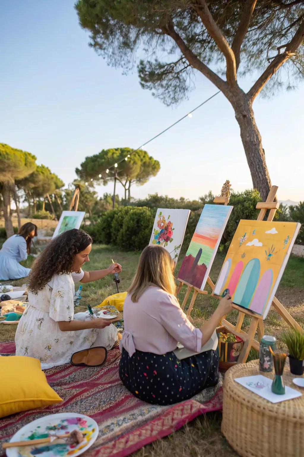 Express your creativity with an artistic-themed picnic.