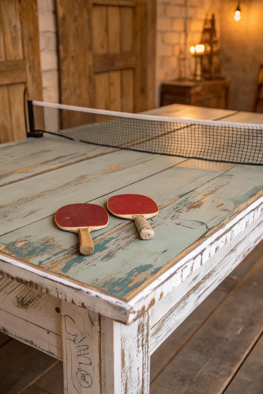 Bring nostalgic charm to your game room with a vintage-inspired ping pong table.