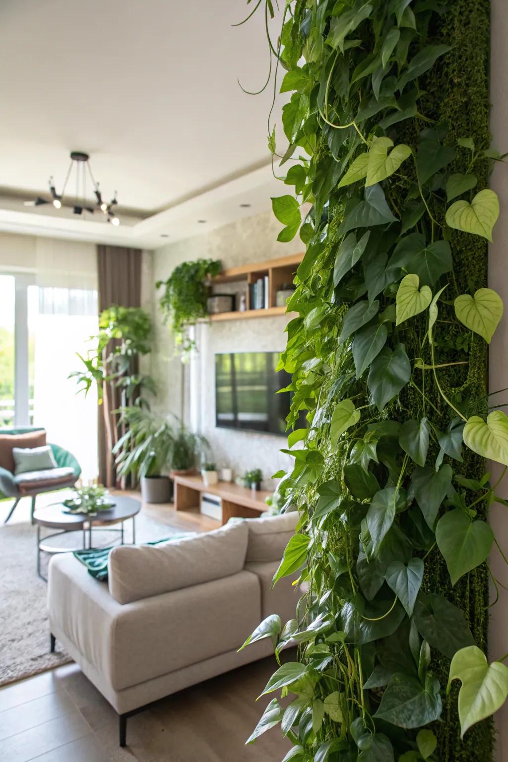 Living art with a vertical garden wall.