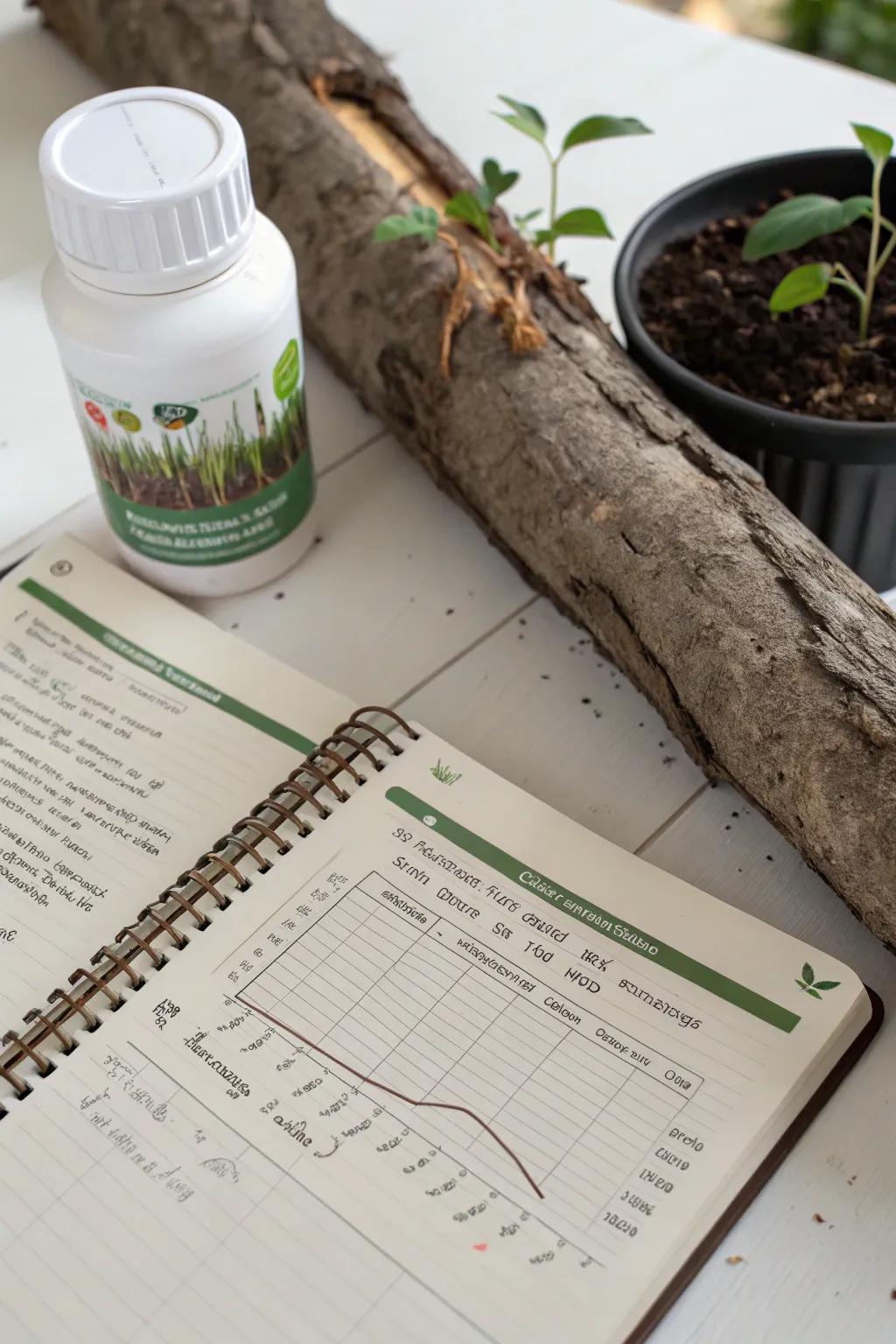 Ensure your plants are well-fed with a fertilizing log.