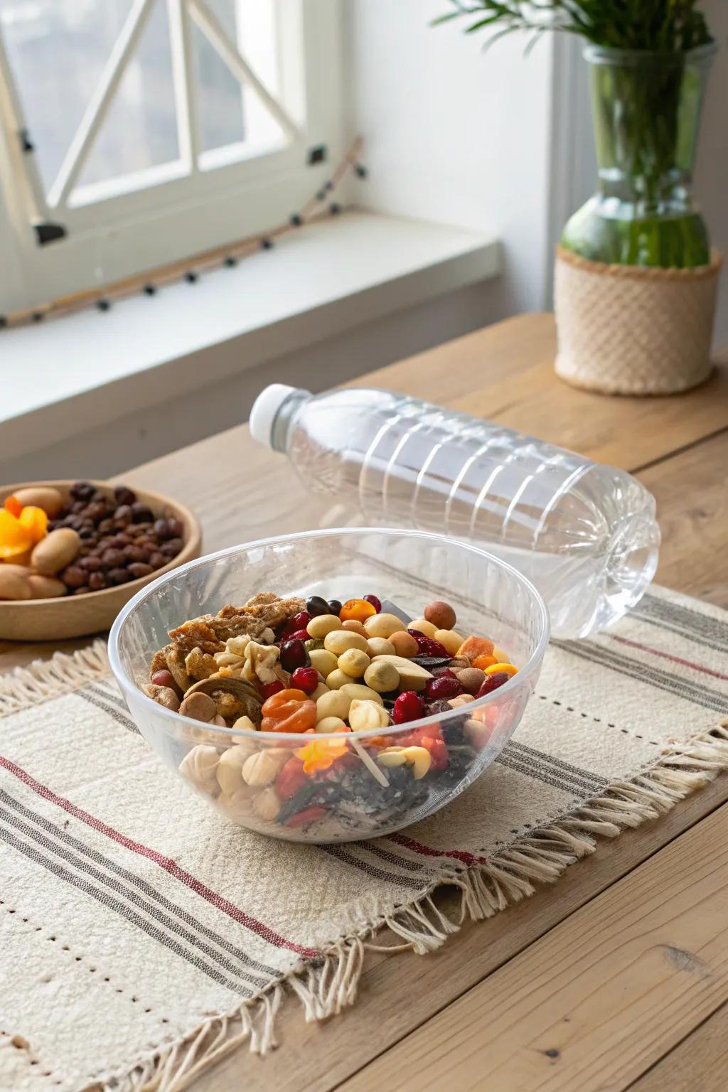 Eco-chic snack bowl: A creative, sustainable touch for your next gathering!