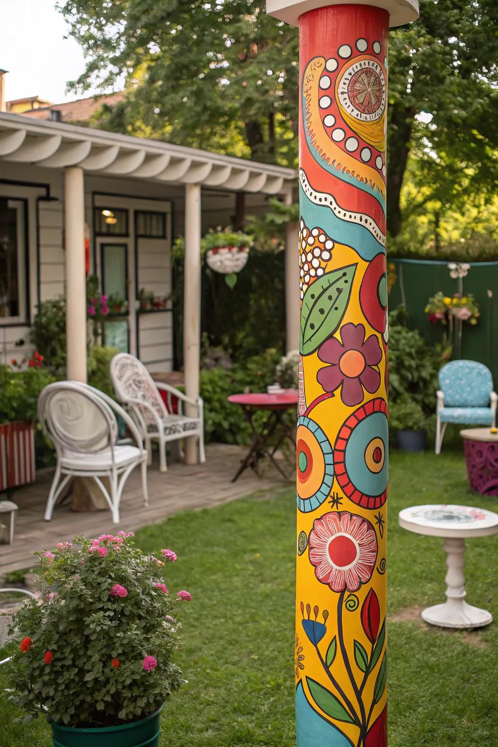 Add a dash of nostalgia with a retro pop art pole.