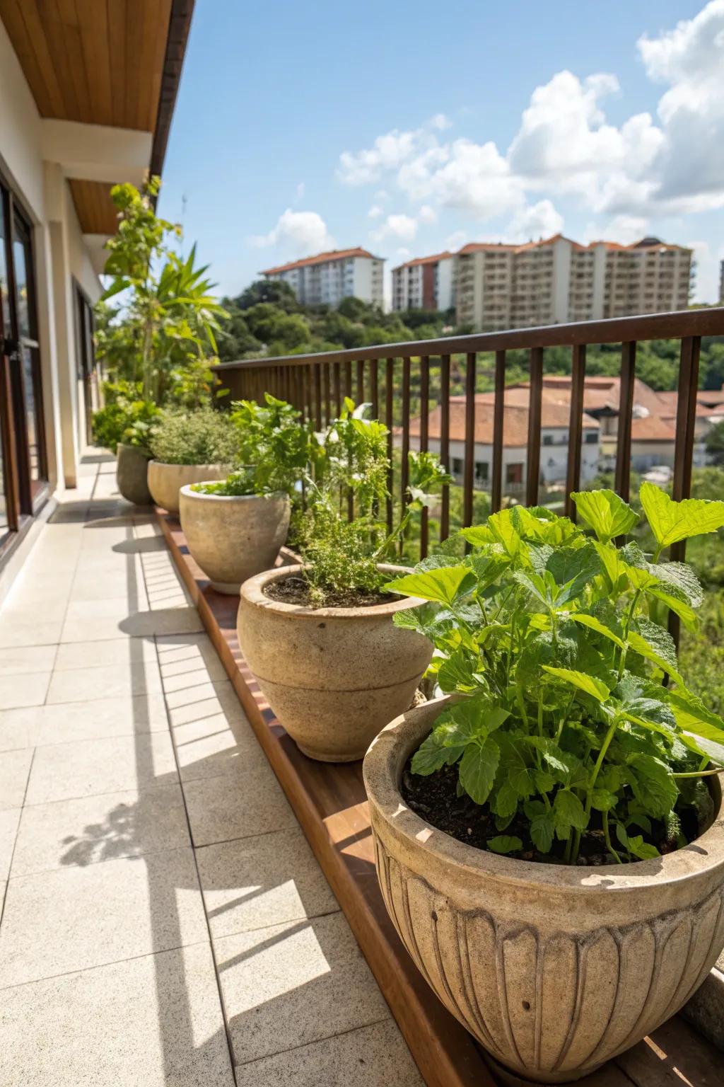 Stylish plant pots showcasing vibrant greenery.