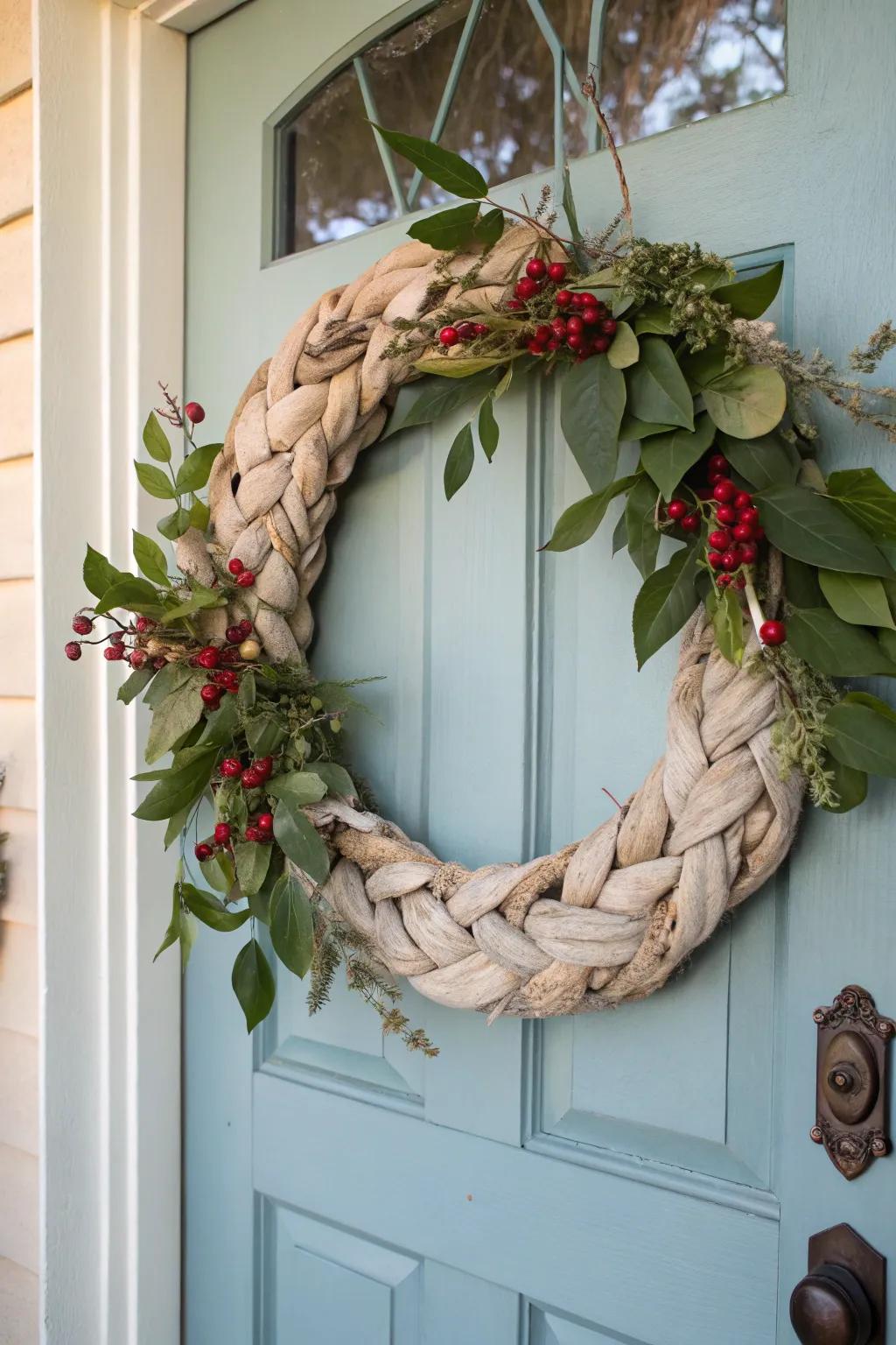 Welcome guests with a homemade banana leaf wreath.