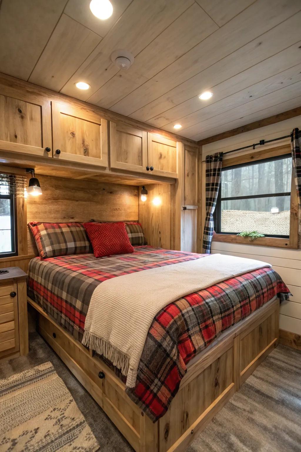 Cabin style frames bring a rustic charm to your RV.