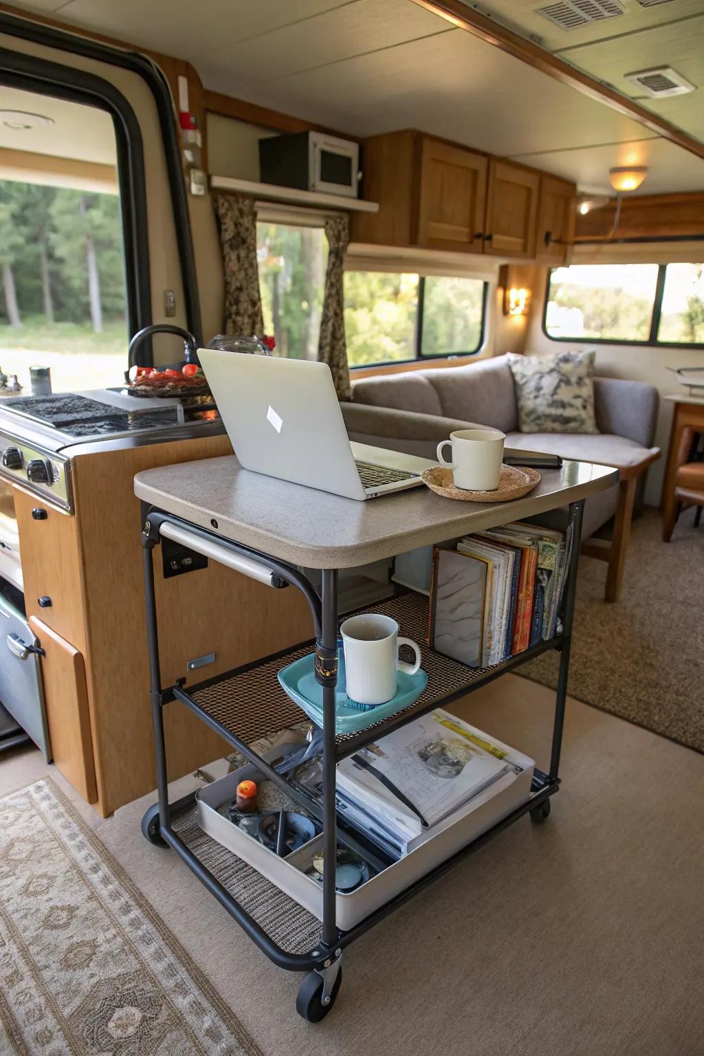 A mobile cart offers ultimate flexibility for your workspace.